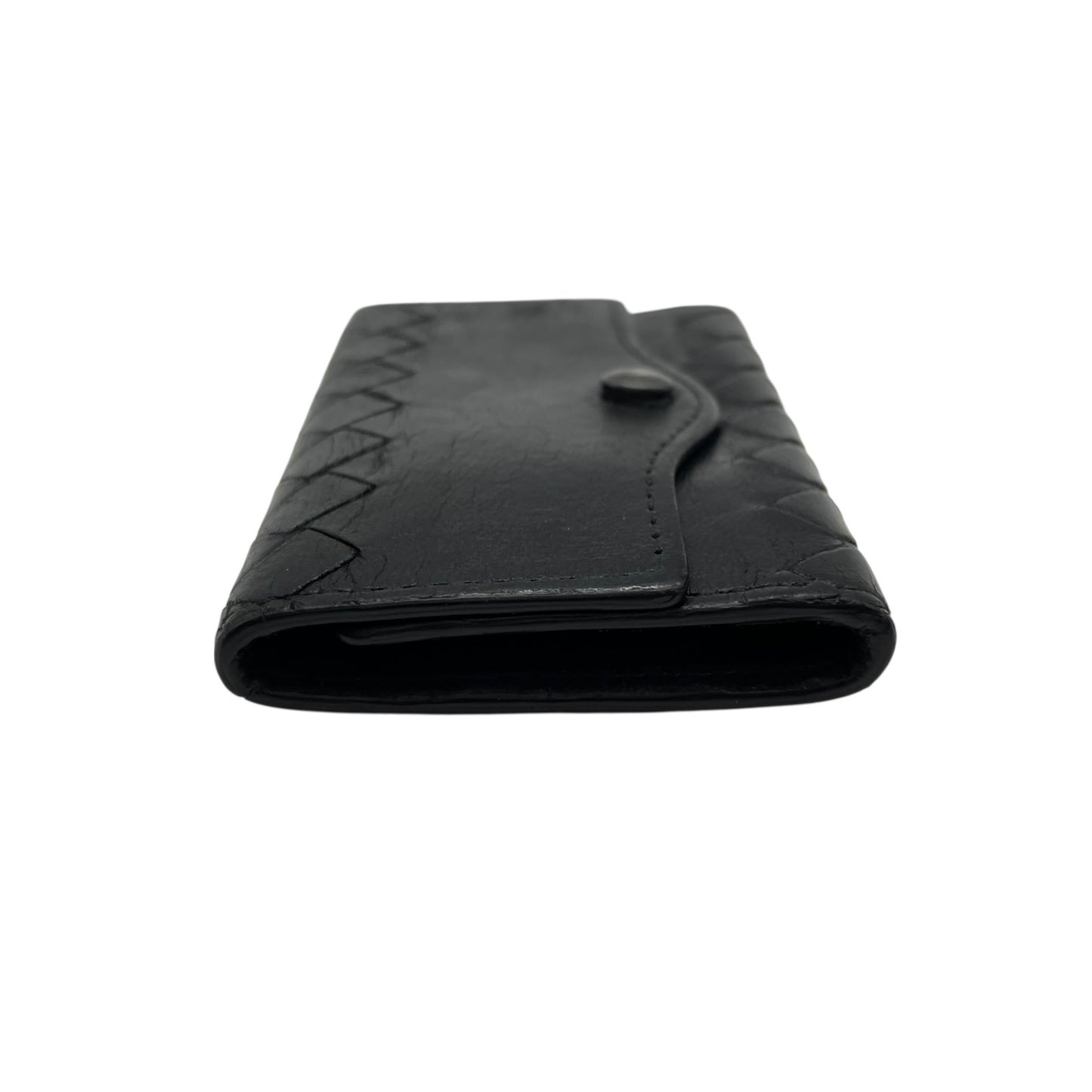 ボッテガヴェネタ BOTTEGA VENETA 三つ折り 5連 キーケース イントレチャート 黒 ブラック レザー ゴールド金具 メンズ レディース M5