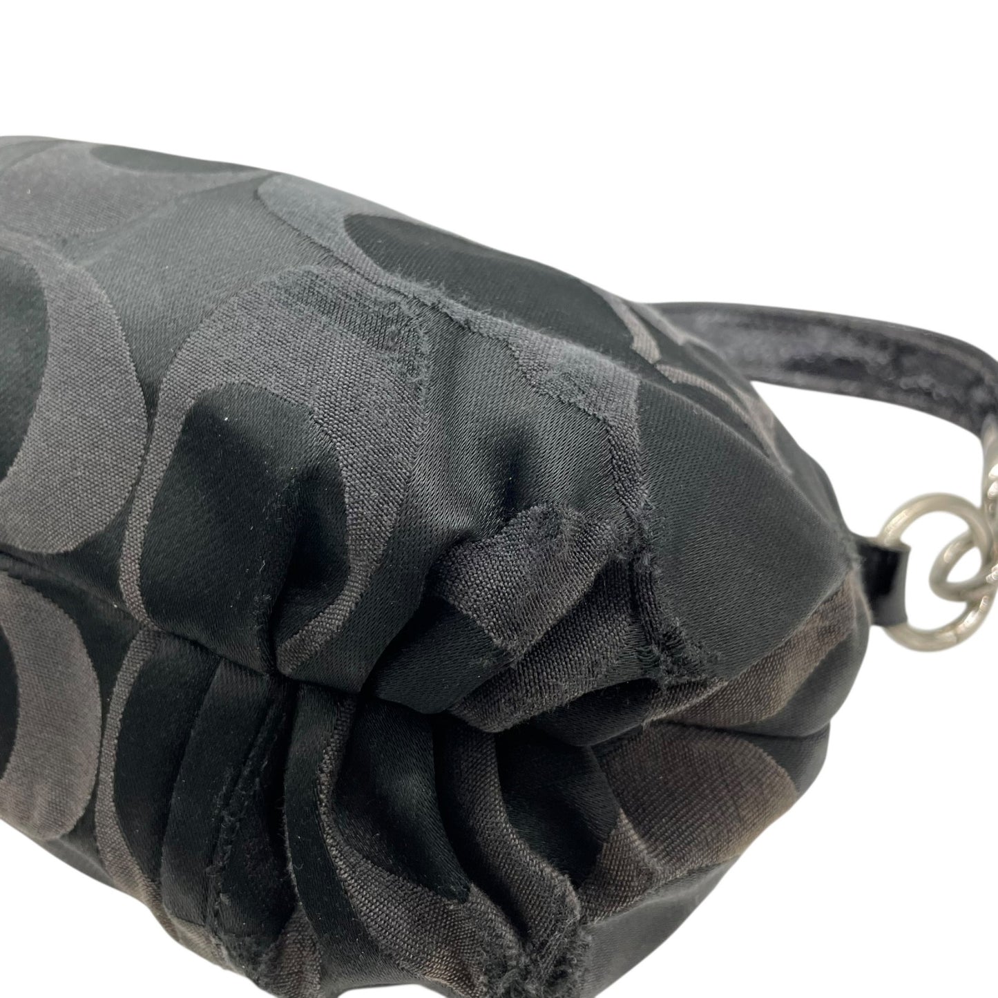 コーチ COACH 2WAY ハンドバッグ ショルダーバッグ ポピー シグネチャー 黒 ブラック キャンバス シルバー金具 手提げ 肩掛け可 斜め掛け可 ロゴ レディース U5