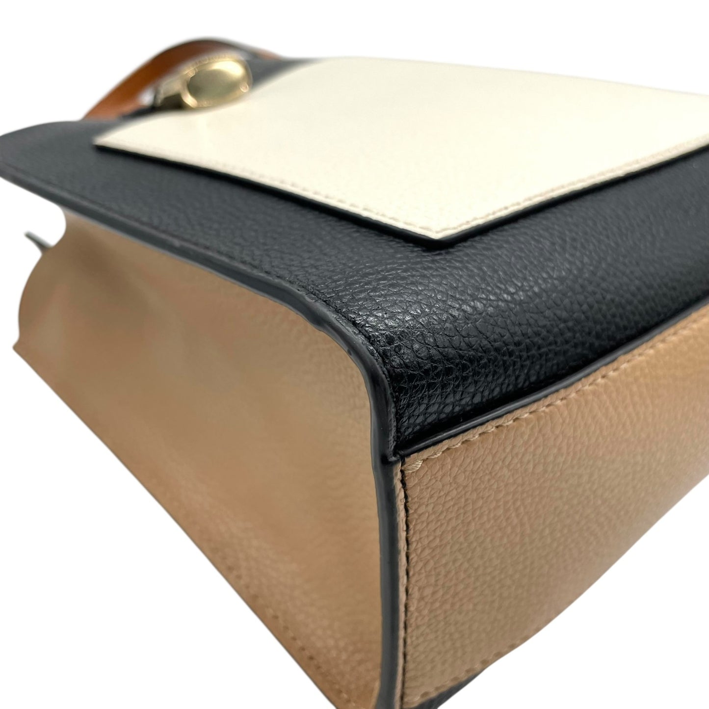 マークジェイコブス MARC JACOBS THE MINI GRIND BAG 2WAY ハンドバッグ ショルダーバッグ 黒 ブラック 白 アイボリー ベージュ レザー ゴールド金具 手提げ 斜め掛け可 ロゴ パドロック グラインド レディース S21