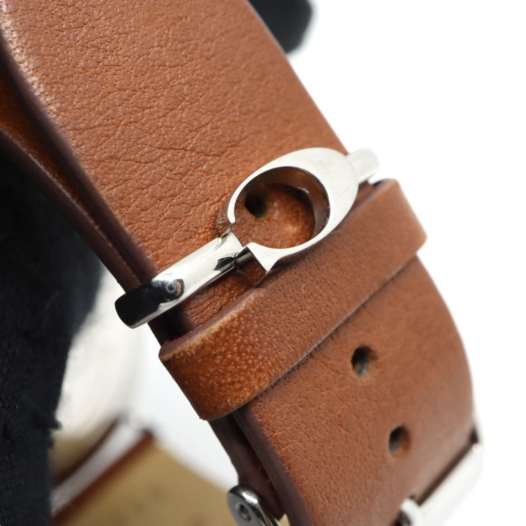 未使用級 美品 電池交換済 コーチ COACH ペリー PERRY 腕時計 CA.120.7.14.1596 レディースウォッチ クォーツ シルバー文字盤 ブラウン レザーベルト アナログ シンプル エレガント クラシック ビジネス 普段使い 稼働品 G3