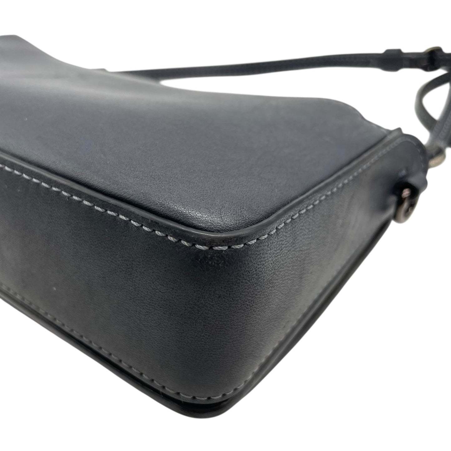 COACH コーチ ショルダーバッグ 紺 ネイビー レザー ブラック金具 ターンロック ディンキー ミニバッグ お財布バッグ 斜め掛け可 レディース C5