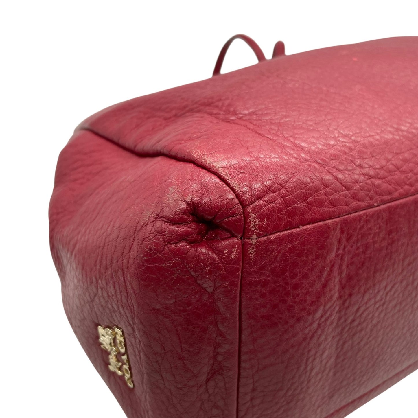 COACH コーチ ハンドバッグ トートバッグ 赤 レッド レザー ゴールド金具 ロゴ チャーム付き 肩掛け可 レディース T4