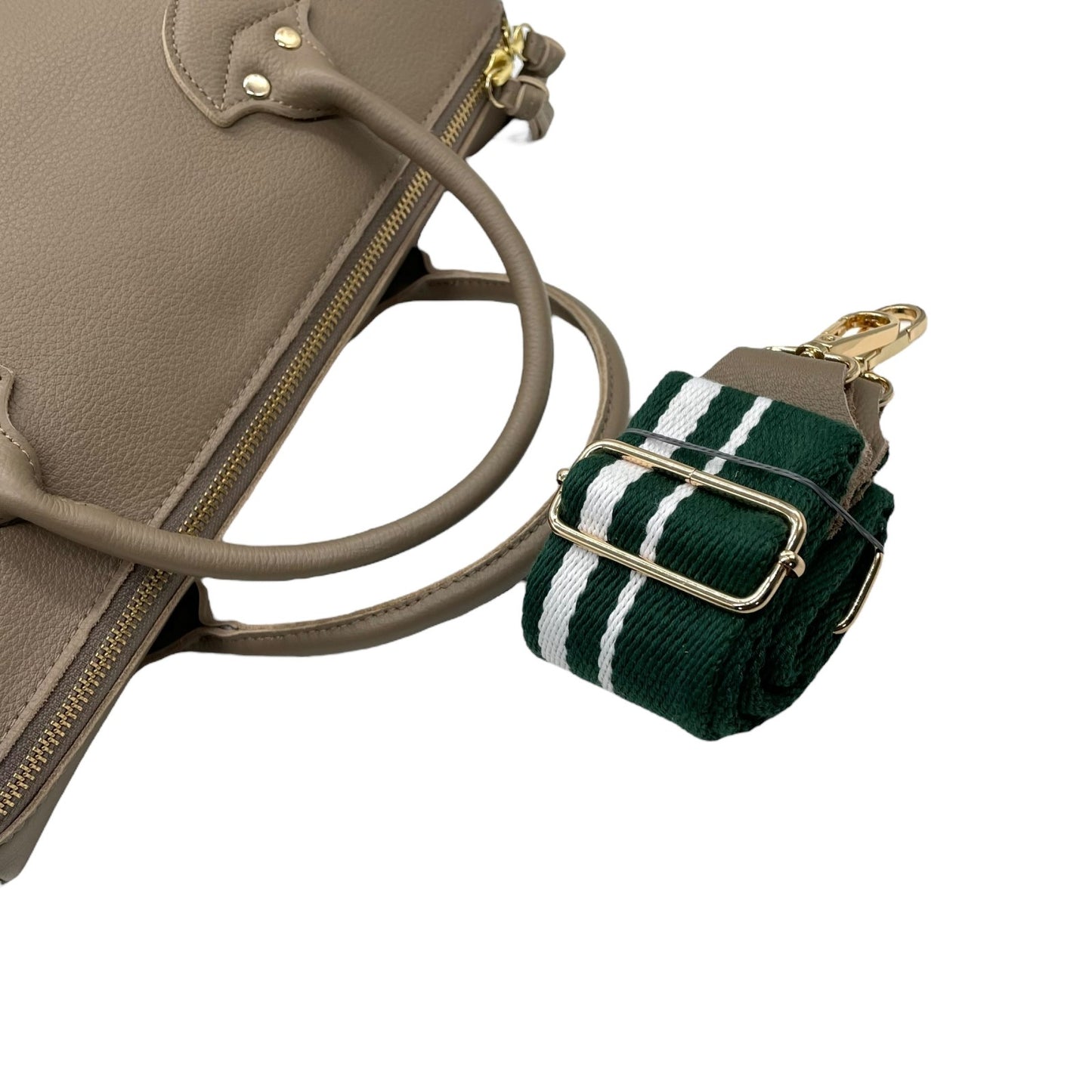 未使用級 ペルケ 2WAY ハンドバッグ ボストンバッグ ショルダーバッグ 牛革 オイルレザー オーク グレージュ テープショルダー ゴールド金具 手提げ 斜め掛け可 perche レディース Q