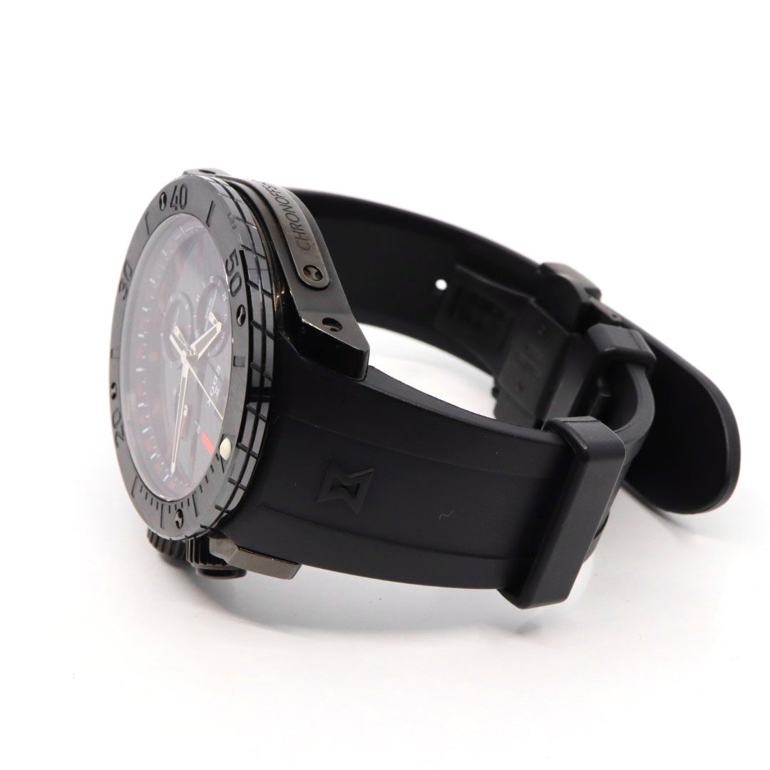 【新品同様/稼働品】エドックス EDOX クロノオフショア1 10020 メンズ腕時計 クオーツ クロノグラフ ビッグデイト カーボンダイヤル ブラック 300m防水 ダイバーズウォッチ パワーボート スイス製 スポーティ エレガント G7