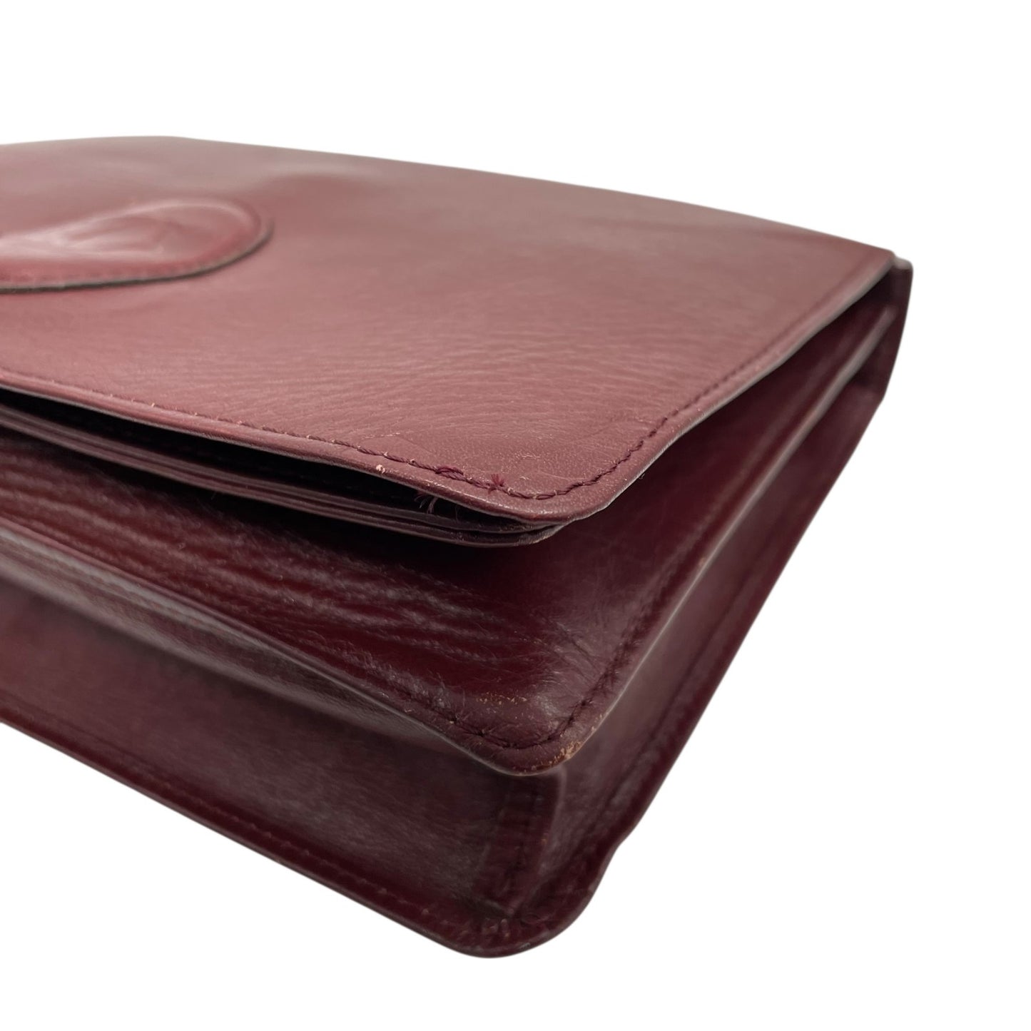 Cartier カルティエ マストライン クラッチバッグ セカンドバッグ 赤 ボルドー ワインレッド レザー 2Cモチーフ メンズ A1