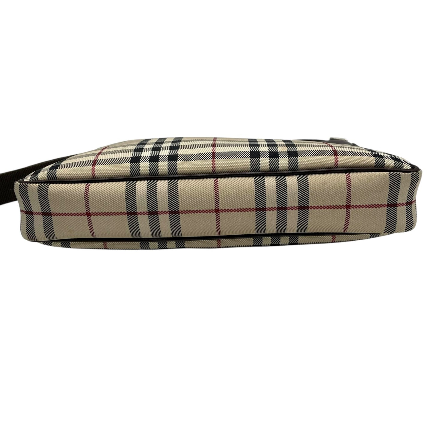 美品 バーバリー BURBERRY ショルダーバッグ ノバチェック ベージュ 茶色 ブラウン キャンバス レザー K3