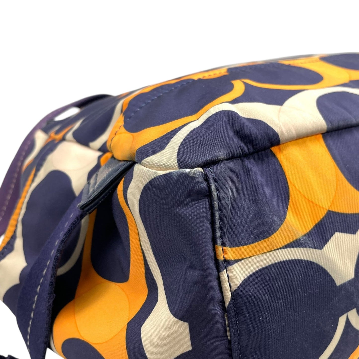 コーチ COACH リュックサック バックパック リュック デイパック F23909 シグネチャー レザー ナイロン 紺 ネイビー オレンジ カジュアル U8