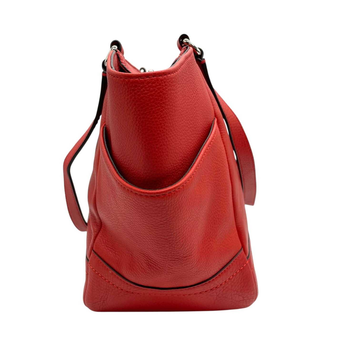 コーチ COACH トートバッグ ペブルドレザー F23284 赤 レッド 黄色 イエロー チャーム付き A4対応 通勤 通学 S24