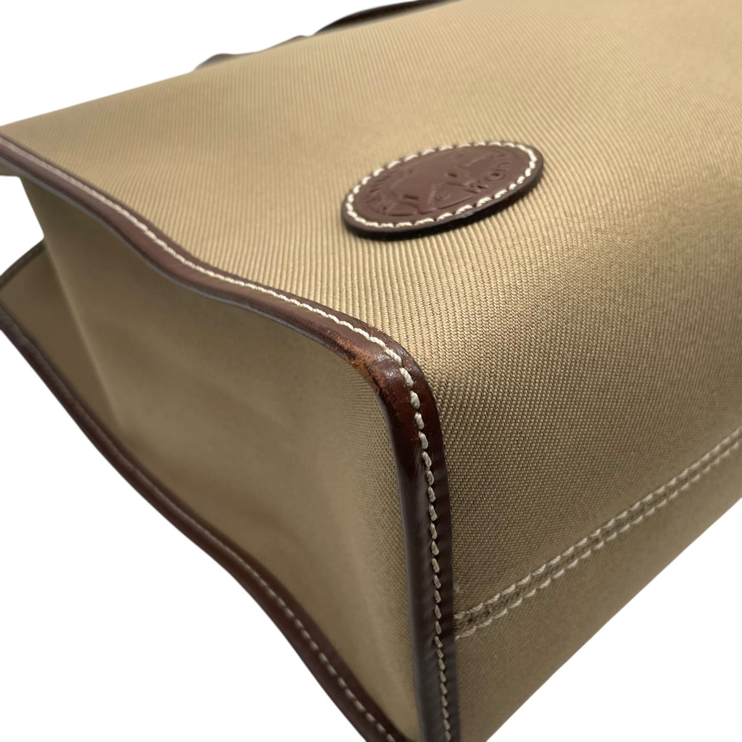 ハンティングワールド HUNTING WORLD トートバッグ ブリーフケース キャンバス レザー A4収納可能 ベージュ 茶色 ブラウン T8