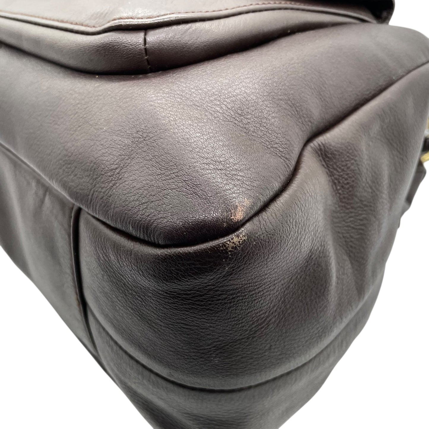 コーチ COACH ハンドバッグ キャンベル F24686 ダークブラウン オールレザー ベルトデザイン ゴールド金具 斜め掛け可 レディース U17