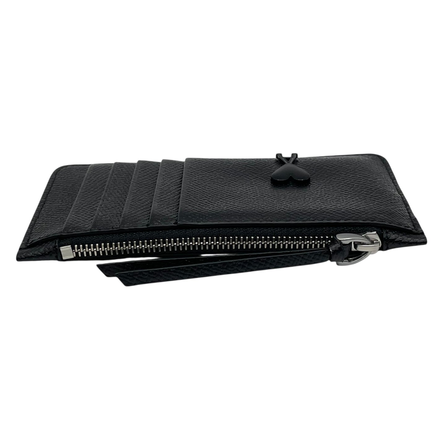 アミ パリス AMI PARIS アレクサンドル マテュッシ ジップカードホルダー フラグメントケース コインケース 小銭入れ カードケース ミニ財布 ブラック ノワール レザー レディース M5