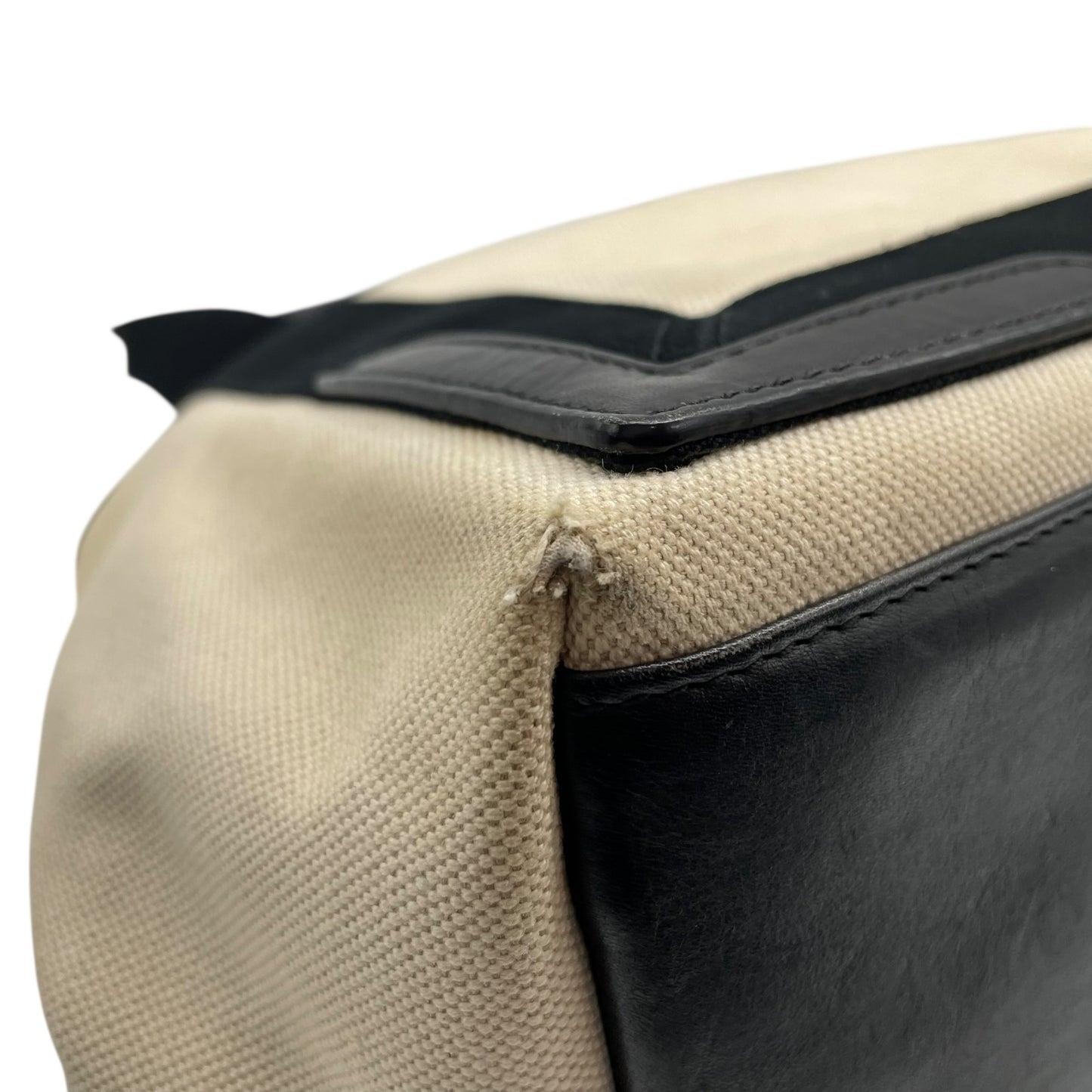 BALENCIAGA バレンシアガ カバ ハンドバッグ トートバッグ ホワイト ブラック キャンバス レザー ロゴ入り ポーチ付き レディース デザイン シンプル Z3