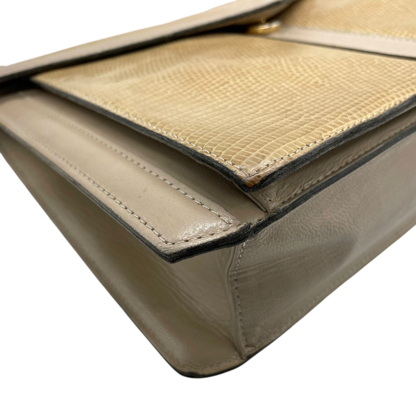 イヴサンローラン Yves Saint Laurent ショルダーバッグ ワンショルダー ベージュ グレージュ レザー ゴールド金具 フラップ開閉 肩掛け可 YSL ヴィンテージ レディース S81