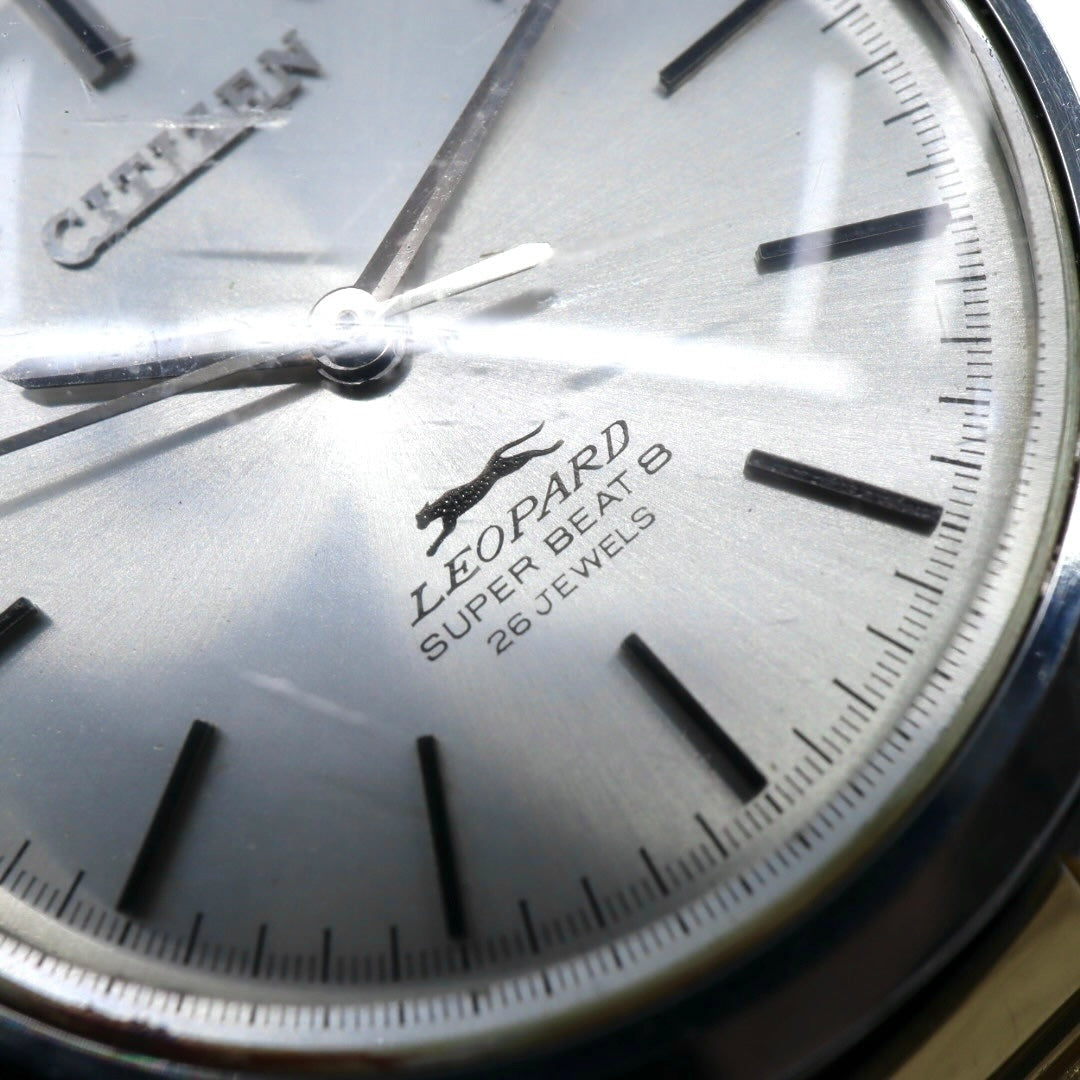 シチズン CITIZEN レオパード スーパー ビート8 自動巻き 腕時計 ヴィンテージ 1970年代 ステンレススチール シルバー×ゴールド 自動巻き 26石 メンズ G5