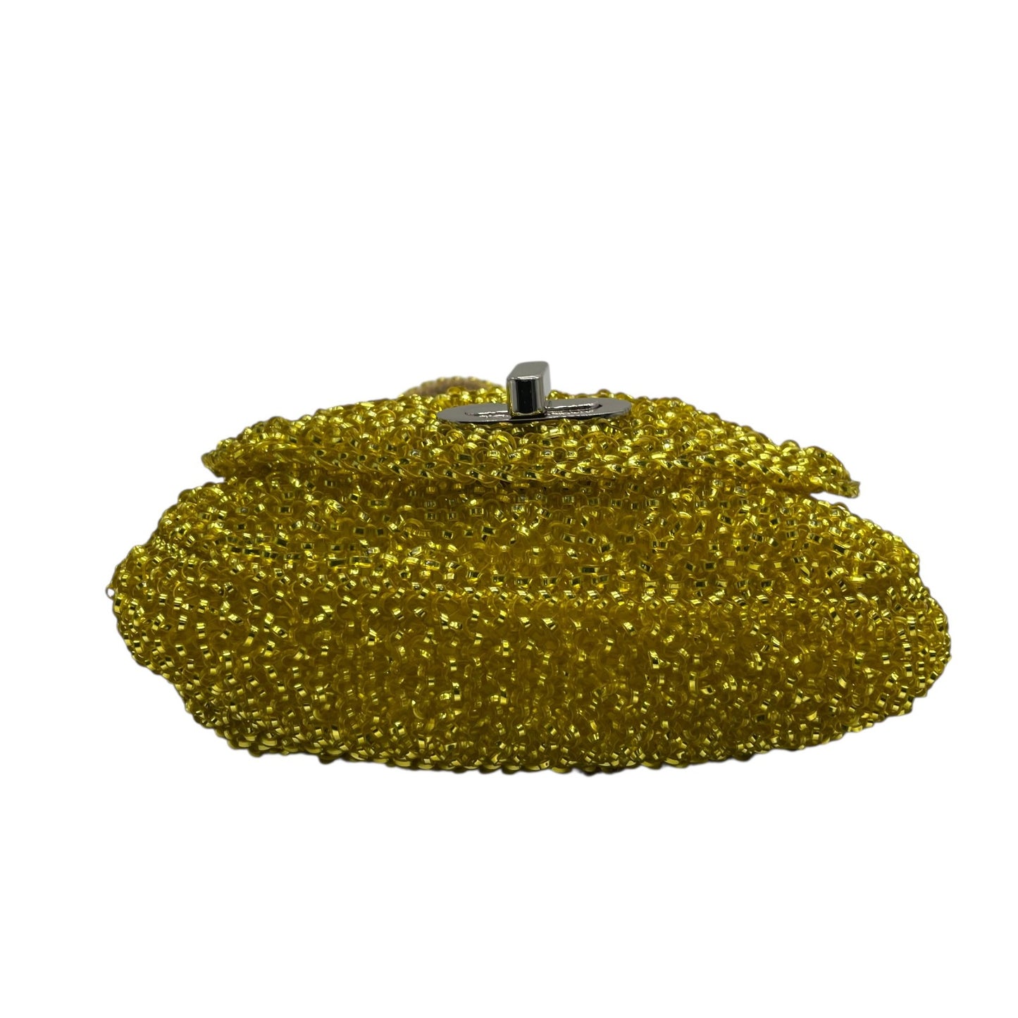 【美品】ANTEPRIMA アンテプリマ ワイヤーバッグ ワイヤーショルダー バッグ イエロー ワンショルダー きらめき 手編み 立体デザイン K10