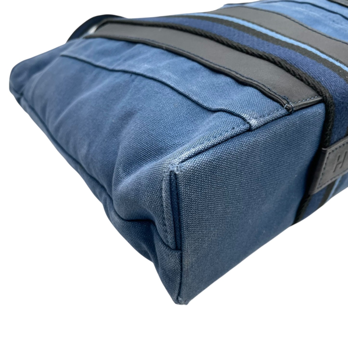 エルメス HERMES トロカホリゾンタル MM トートバッグ ハンドバッグ キャンバス レザー 本革 ネイビー ブルー 青 ブラック 黒 ストライプ メンズ レディース ユニセックス A4収納可 通勤 通学 ビジネス 軽量 鞄 カバン k3