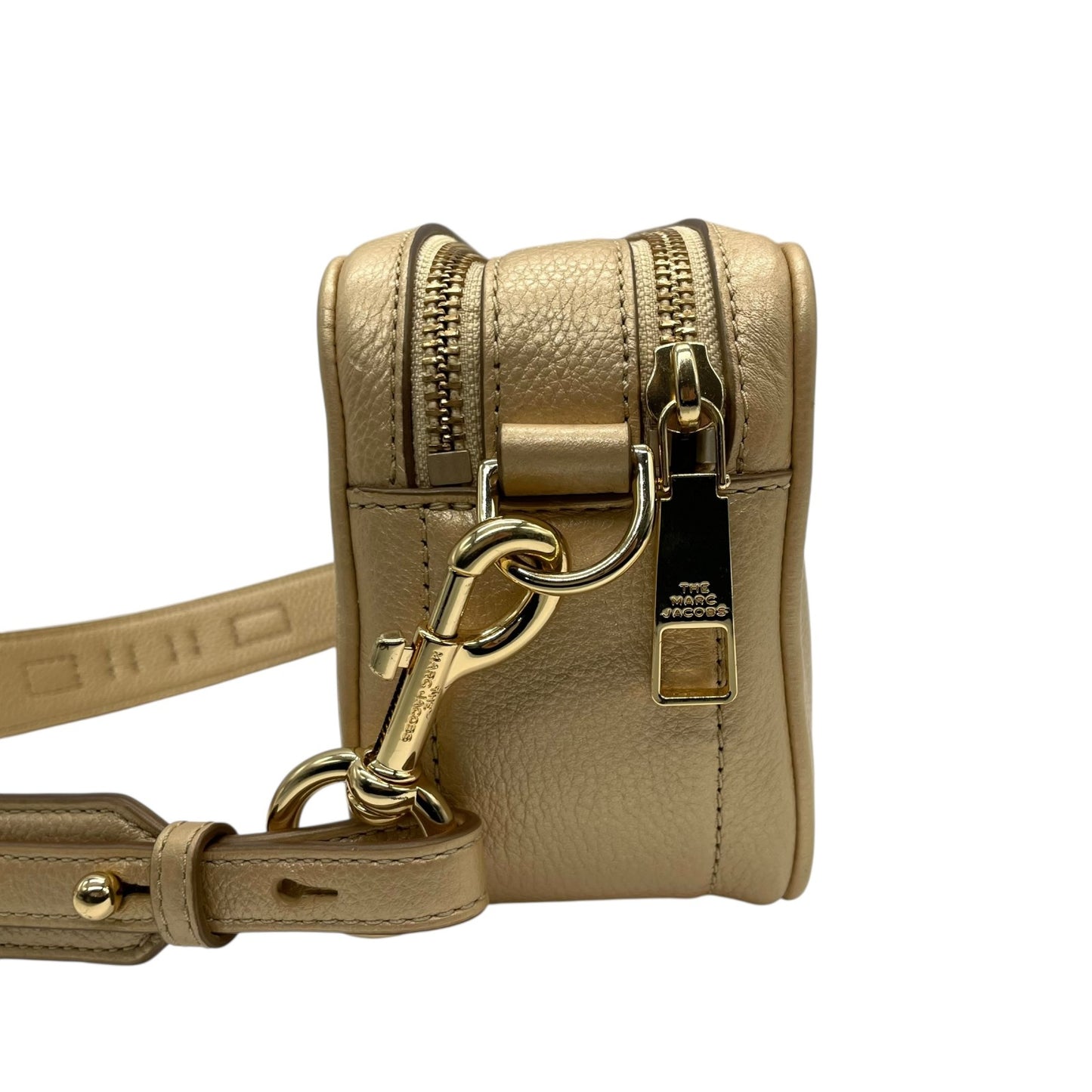 【未使用級】 極 美品 MARC JACOBS マークジェイコブス スナップショット カメラバッグ ベージュ レザー クロスボディ ショルダーバッグ ダブルJロゴ ゴールド金具 レディース K8