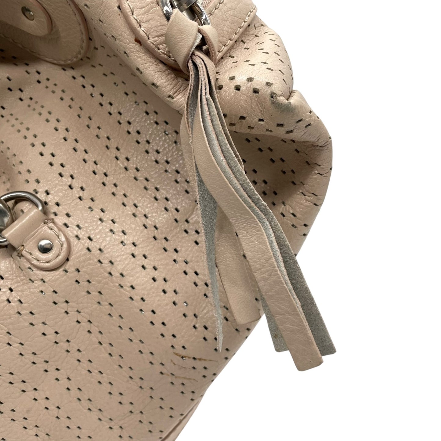 Chloé クロエ ケララ トートバッグ レザー Y2K vintage archive 00s パンチング ヌードカラー シルバーハードウェア 大容量 キャリーオール レディース U10