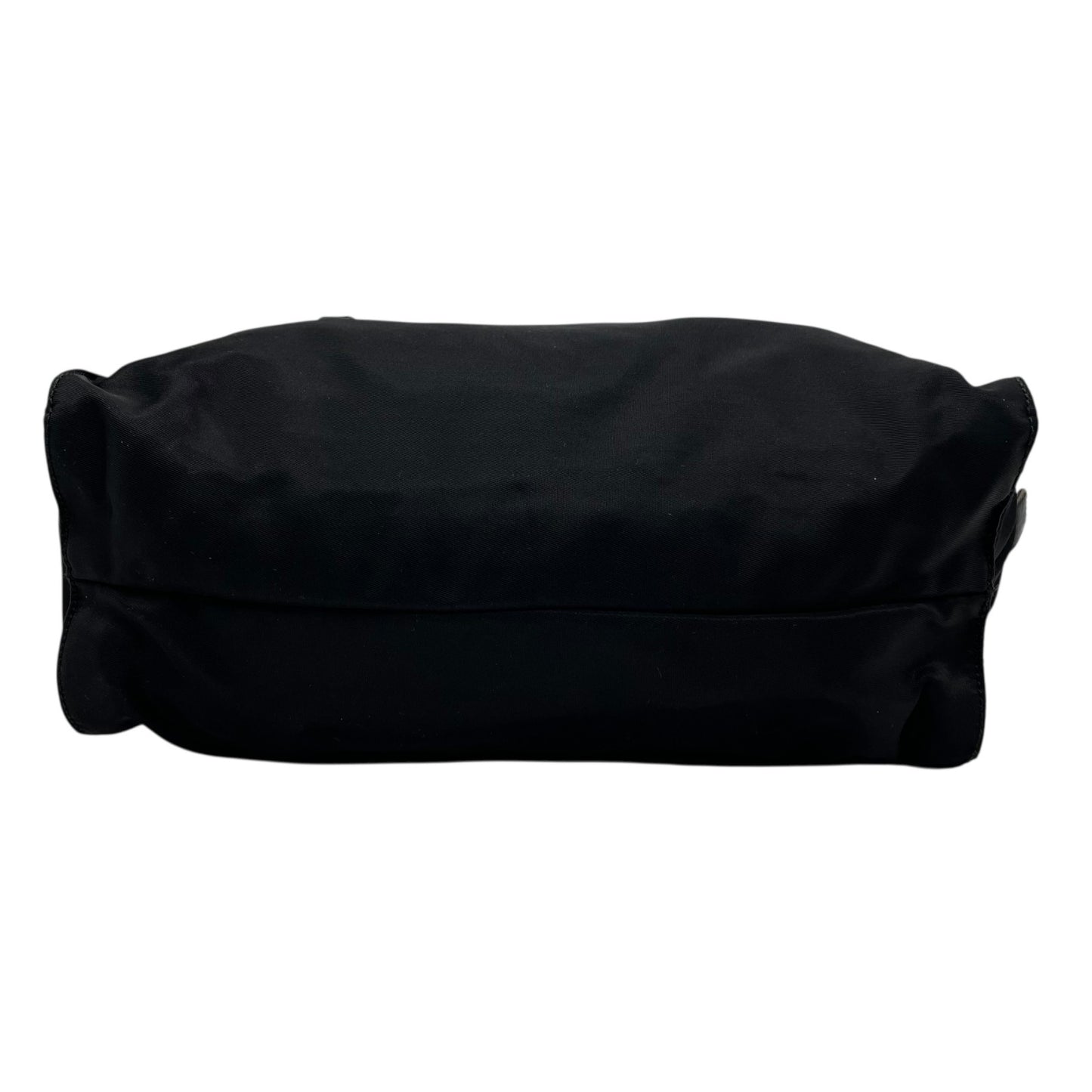 Authentic PRADA Tote Bag Black Nylon Shoulder Bag Triangle Logo Silver Hardware A4 Storage Zipper Women's Tessuto