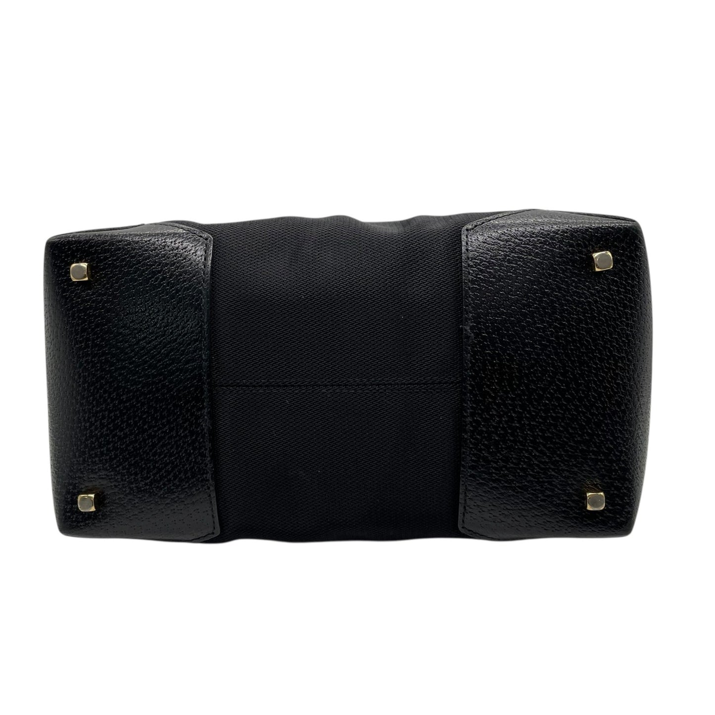 Authentic Salvatore Ferragamo DH-21 Tote Bag Canvas Leather Black Gold Hardware Women's Shoulder Bag