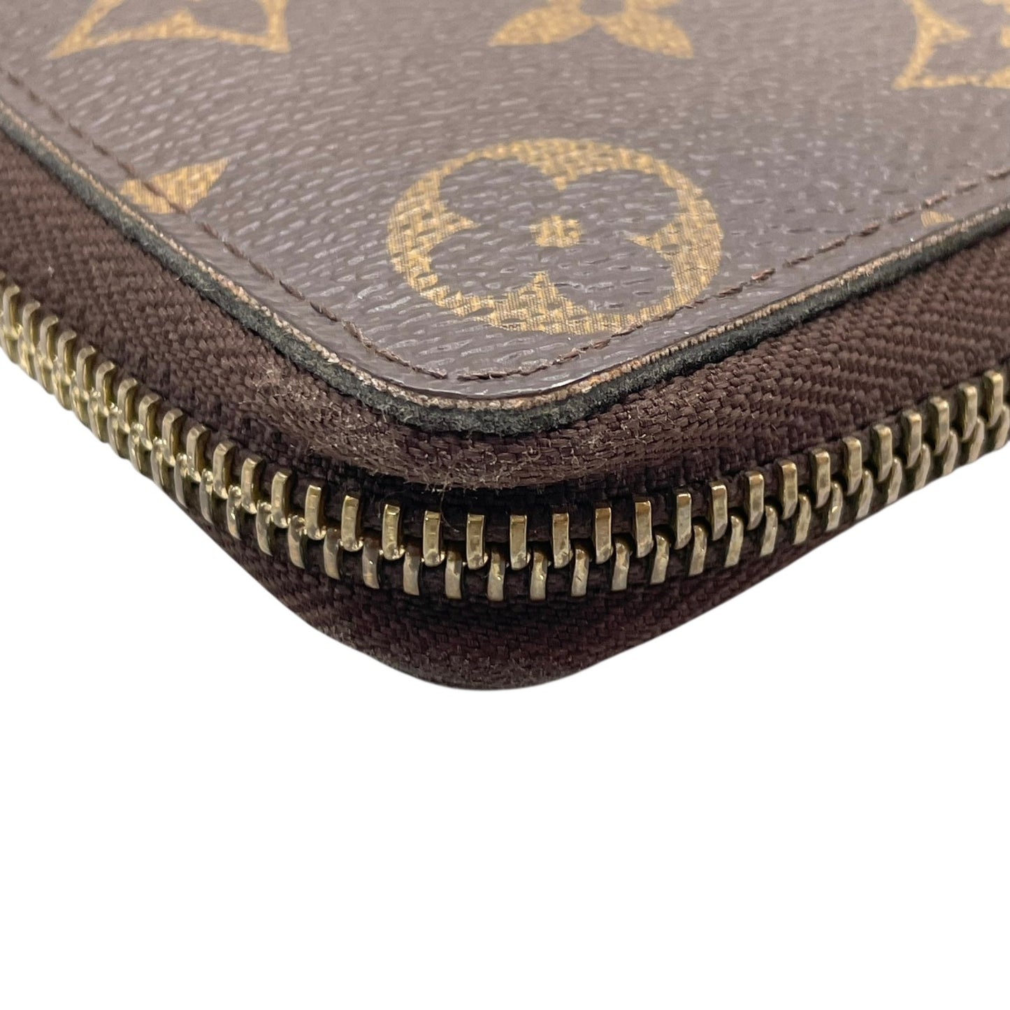 極美品 LOUIS VUITTON ルイヴィトン 長財布 モノグラム ポルトフォイユ・クレマンス M60742 ラウンドファスナー フューシャピンク ブラウン 茶 PVC レザー レディース W2