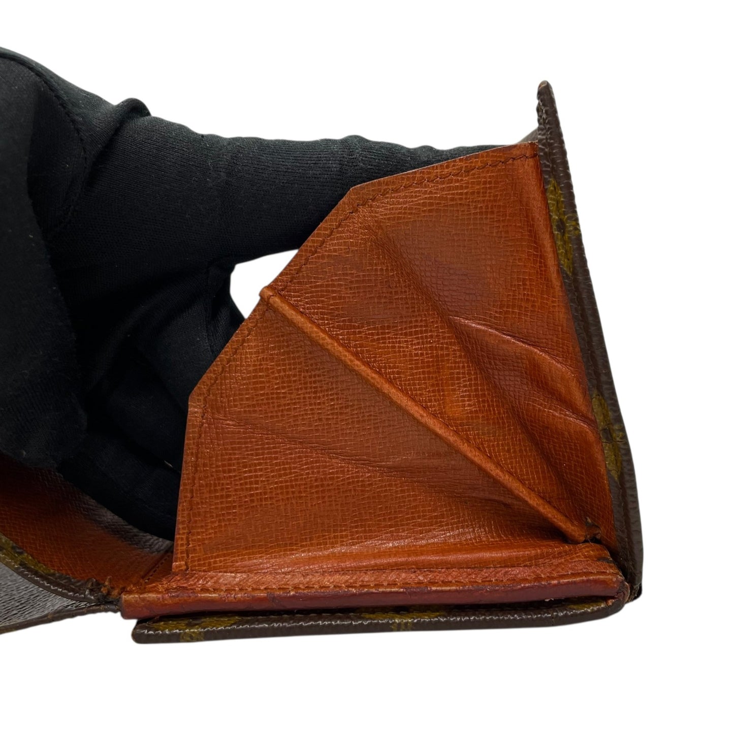 LOUIS VUITTON ルイヴィトン モノグラム コンパクトウォレット 三つ折り財布 Wホック ポルトモネビエ M61660 茶 ブラウン PVC レザー メンズ レディース M2