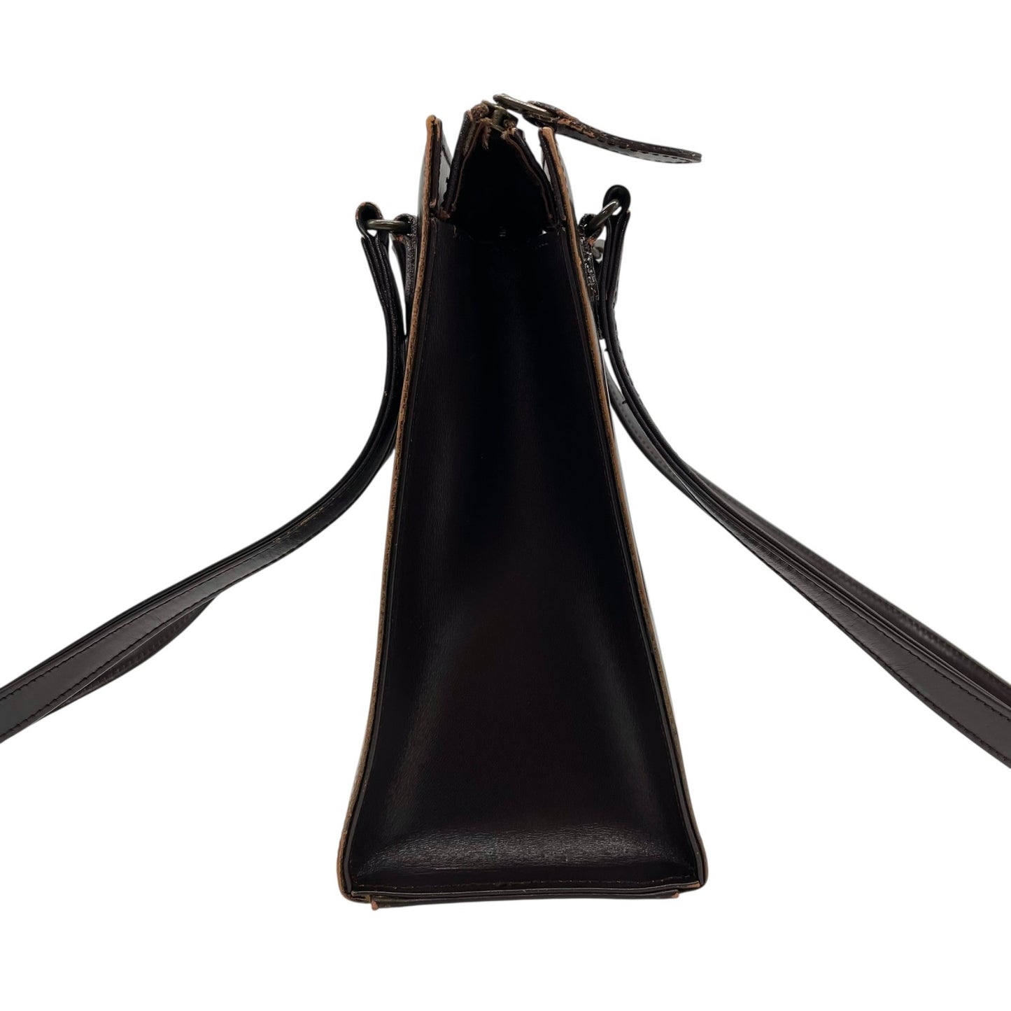 入手困難 Jean Paul GAULTIER ジャンポールゴルチエ ハンドバッグ レザー 本革 ブラウン 茶 ゴールド金具 ワンショルダー 肩掛け可 スクエア型 メンズ レディース K5