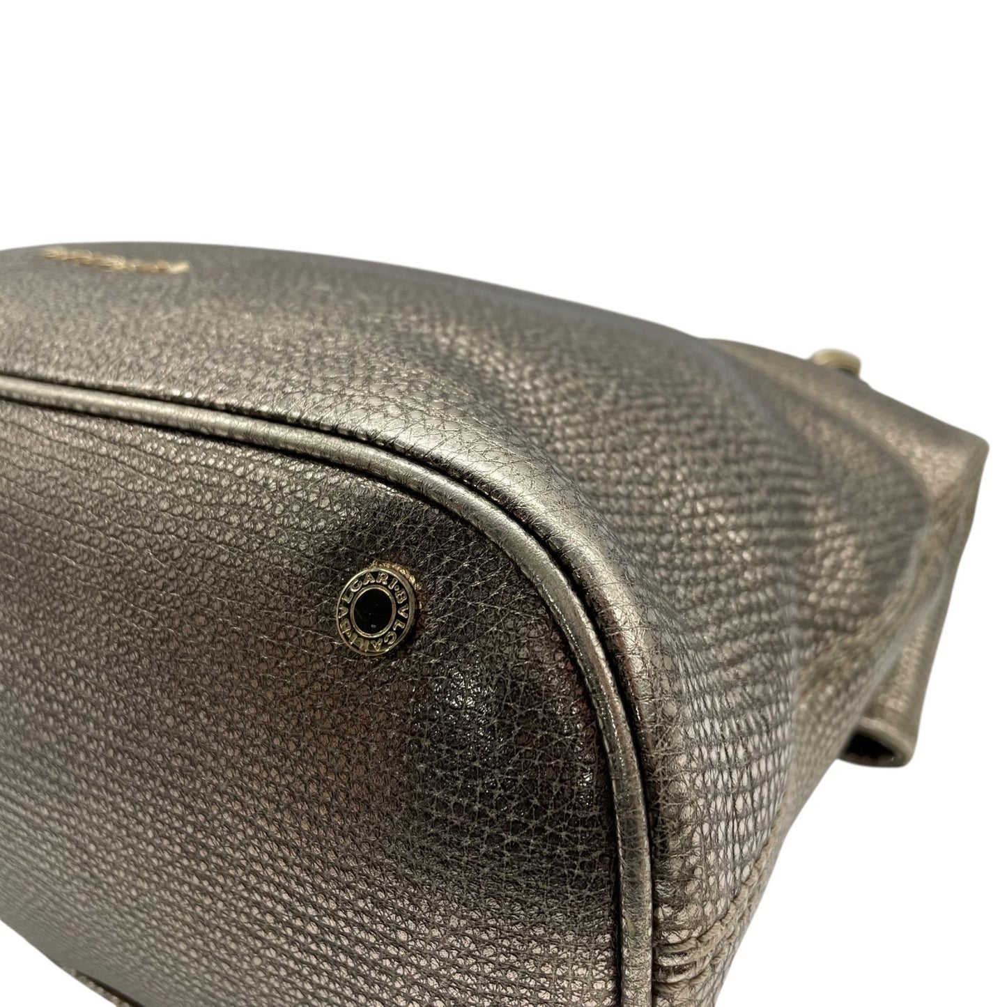 美品 BVLGARI ブルガリ レオーニ 2way ハンドバッグ ショルダーバッグ シルバー 本革 レザー レディース 希少モデル ブランドバッグ 鞄 A