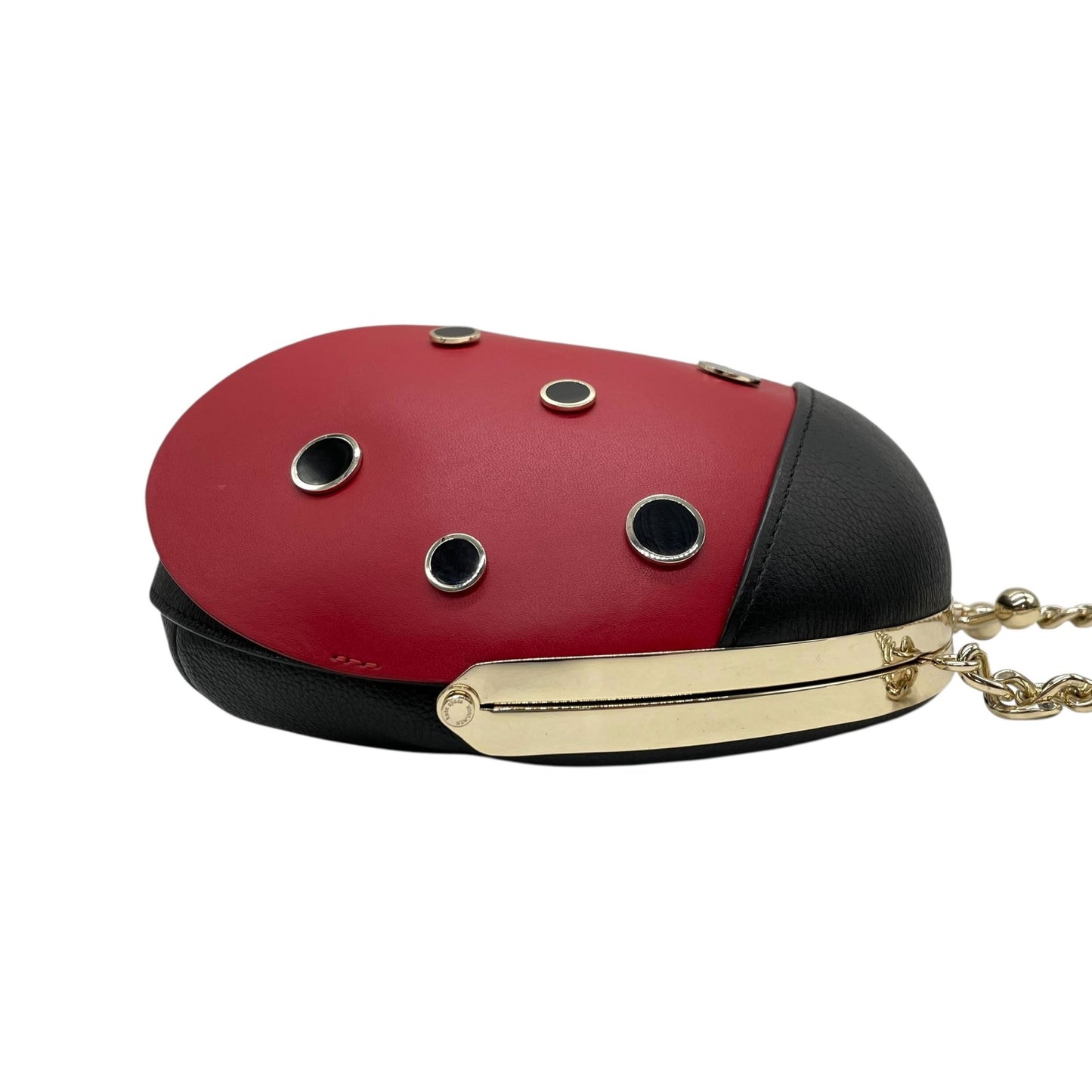 激レア 極美品 Kate Spade ケイトスペード Ladybug 3D てんとう虫 ショルダーバッグ クロスボディ 赤 レッド 黒 ブラック レザー ゴールド金具 チェーンショルダー レディース K8