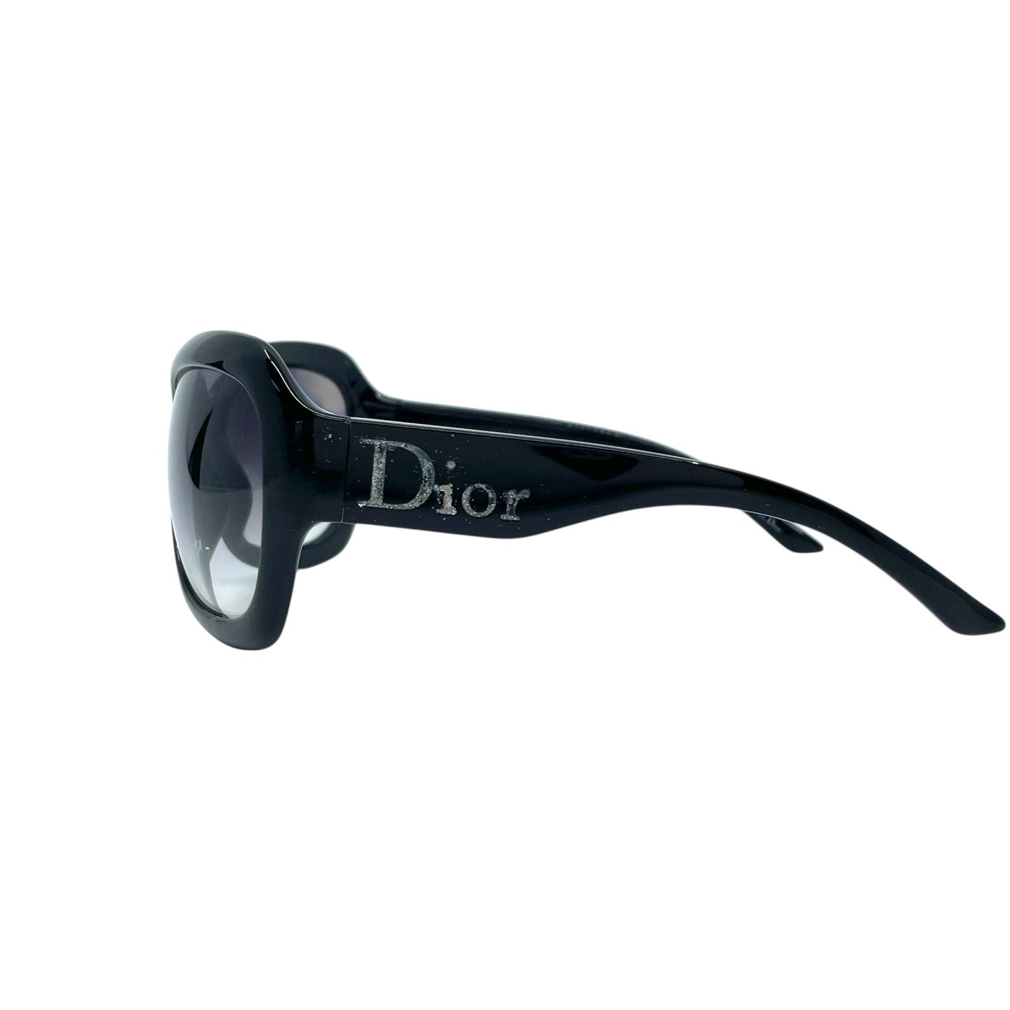 美品 Christian Dior デイオール サングラス 黒 ブラック プラスチック ロゴ グラデーション ヴィンテージ レディース W2