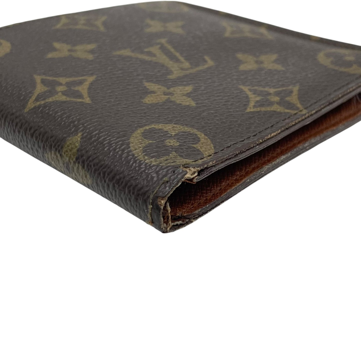 LOUIS VUITTON ルイヴィトン モノグラム ポルトフォイユ・マルコ 二つ折り財布 茶 ブラウン PVC レザー ゴールド金具 M61675 メンズ レディース M4