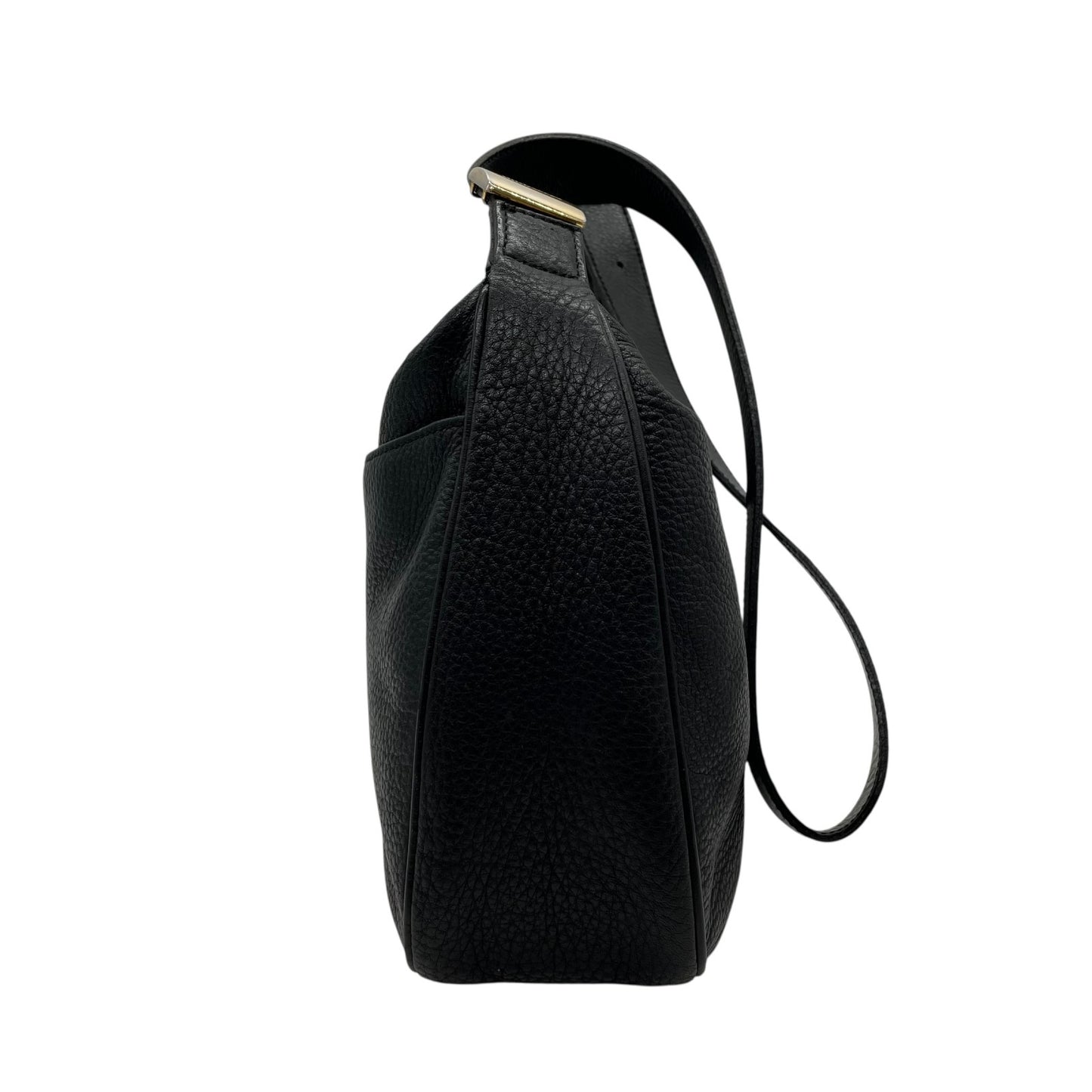 美品 BURBERRY バーバリー ショルダーバッグ ラウンドトート 黒 ブラック レザー ゴールド金具 ノバチェック 斜め掛け可 レディース S97