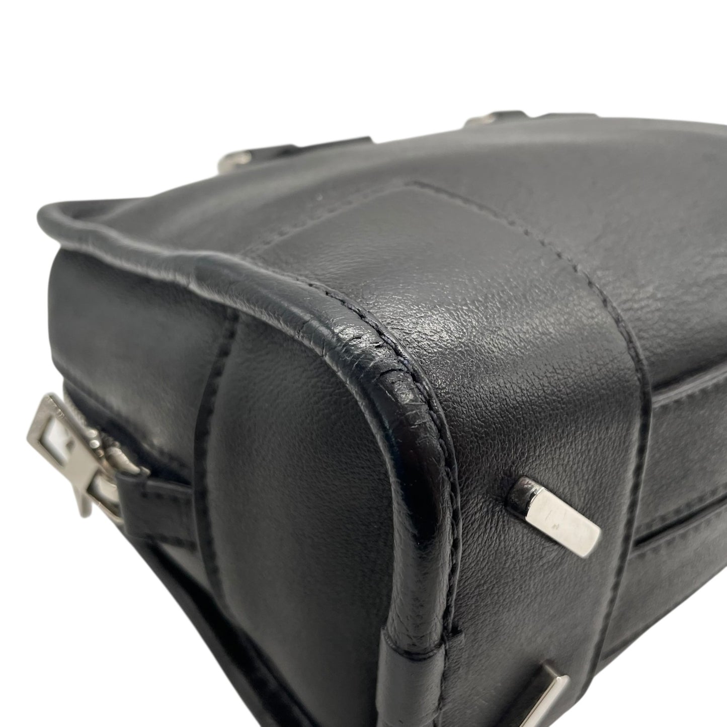 Authentic LOEWE Amazona 2WAY Handbag Shoulder Bag Black Leather Anagram