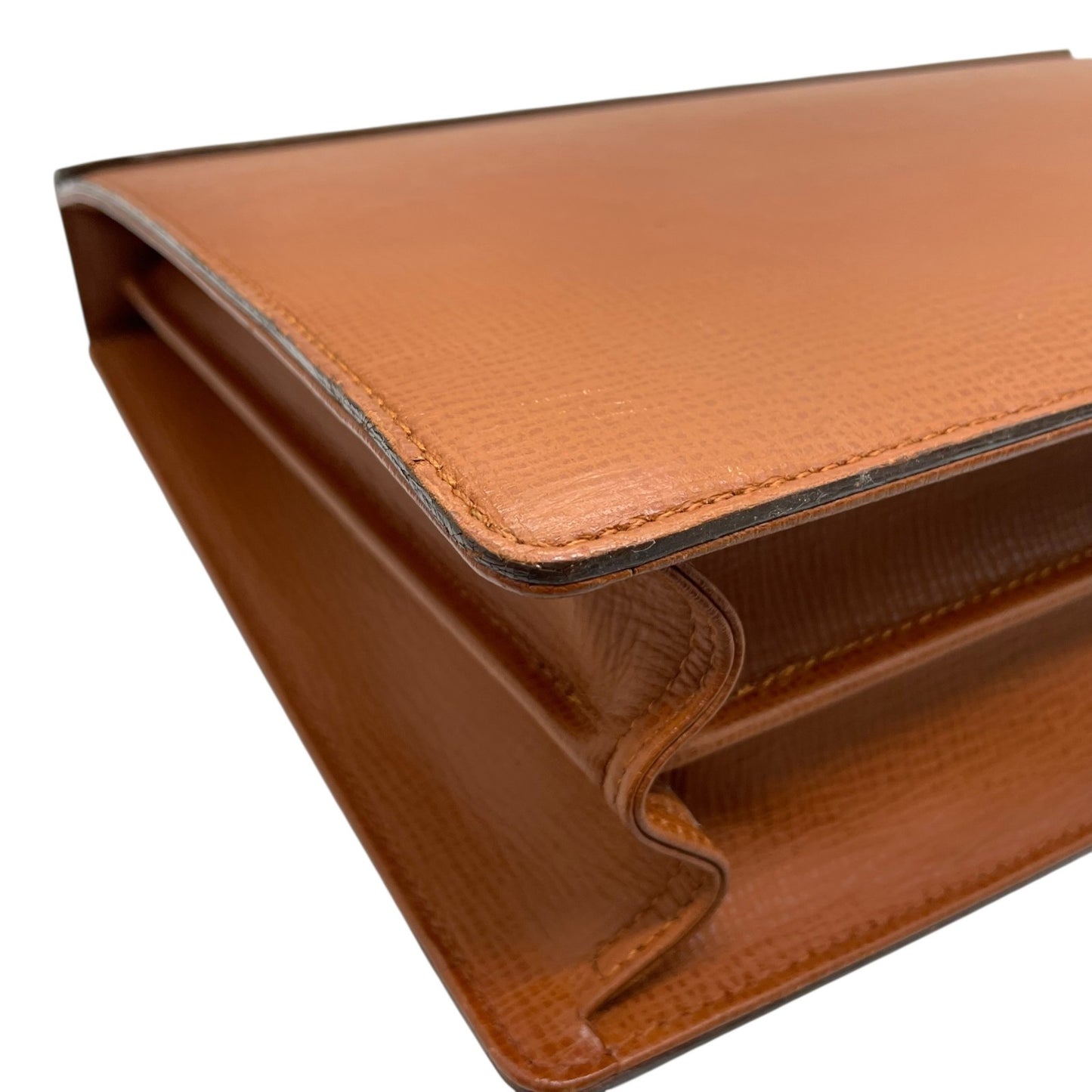 Authentic BURBERRY Leather Briefcase Business Bag Brown Gold Hardware