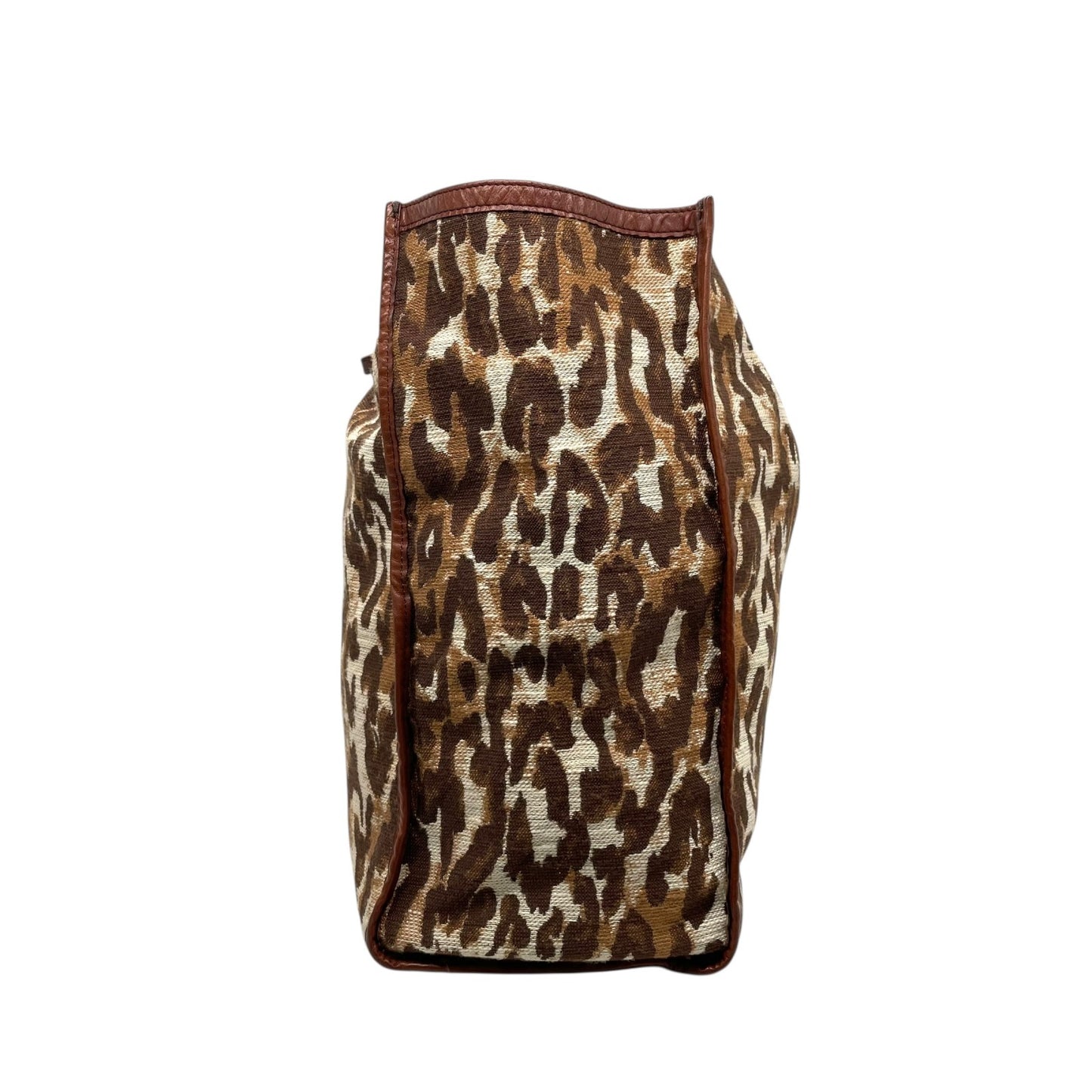 大人気 A VACATION アヴァケーション TANK トートバッグ レオパード A4収納 大容量 ブラウン ハンドバッグ レディース キャンバス×レザー E5