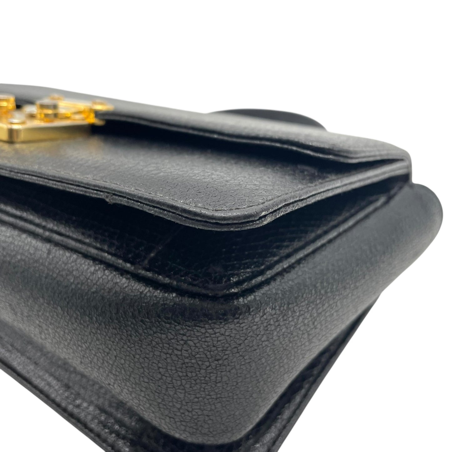 FENDI フェンディ ハンドバッグ 2way ショルダーバッグ 黒 ブラック レザー ゴールド金具 FF ロゴ ヴィンテージ 本革 トップハンドル Fendi Handbag Shoulder Bag Vintage D