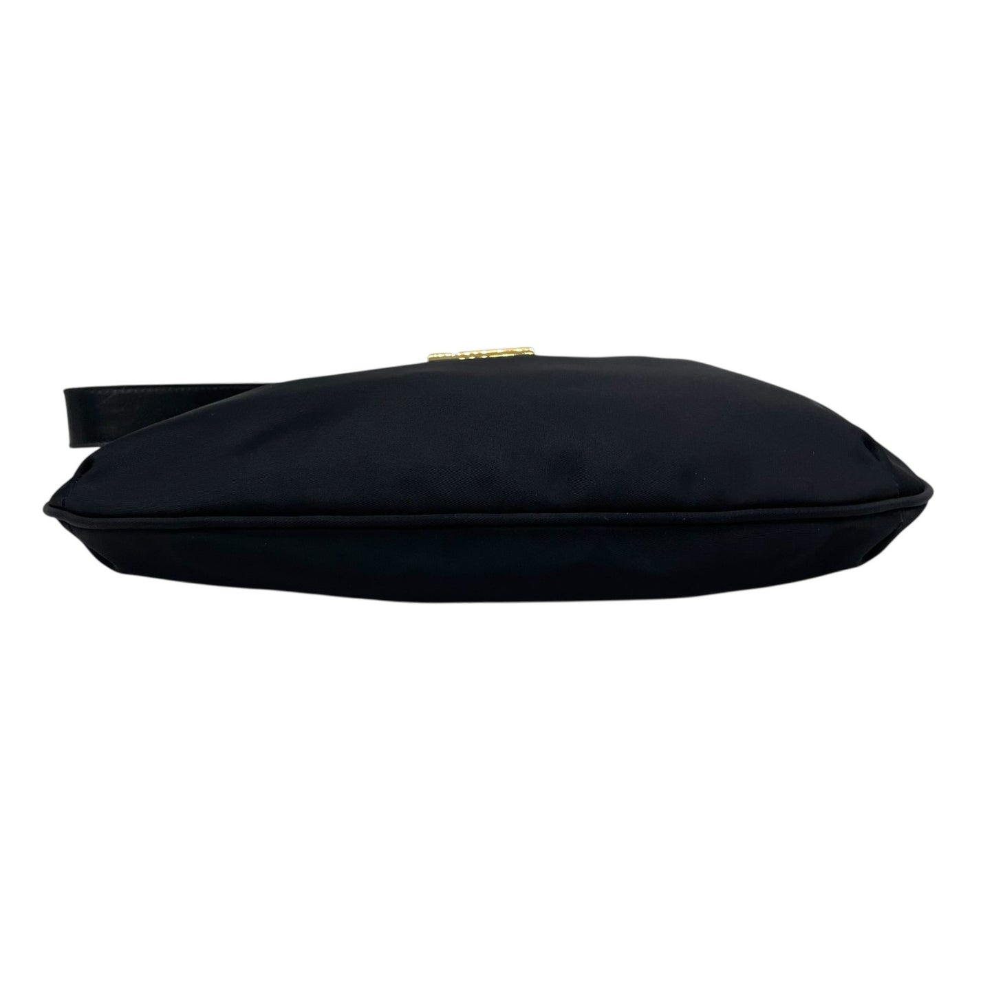 【未使用級】 FENDI フェンディ FFモチーフ ナイロン ショルダーバッグ ブラック ヴィンテージ オールド FF金具 ゴールド金具 ロゴ C3 美品