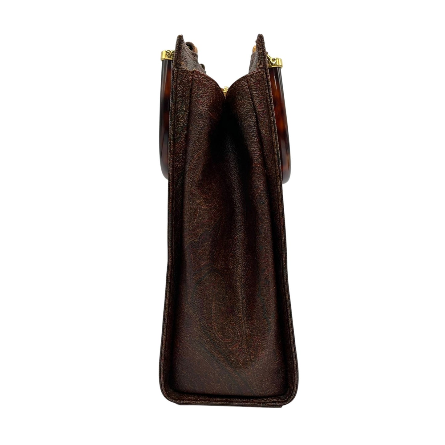 美品 エトロ ETRO ペイズリー柄 トートバッグ ハンドバッグ 2WAY ブラウン 茶色 ショルダー レザー ストラップ付き ヴィンテージ 高級 バッグ A