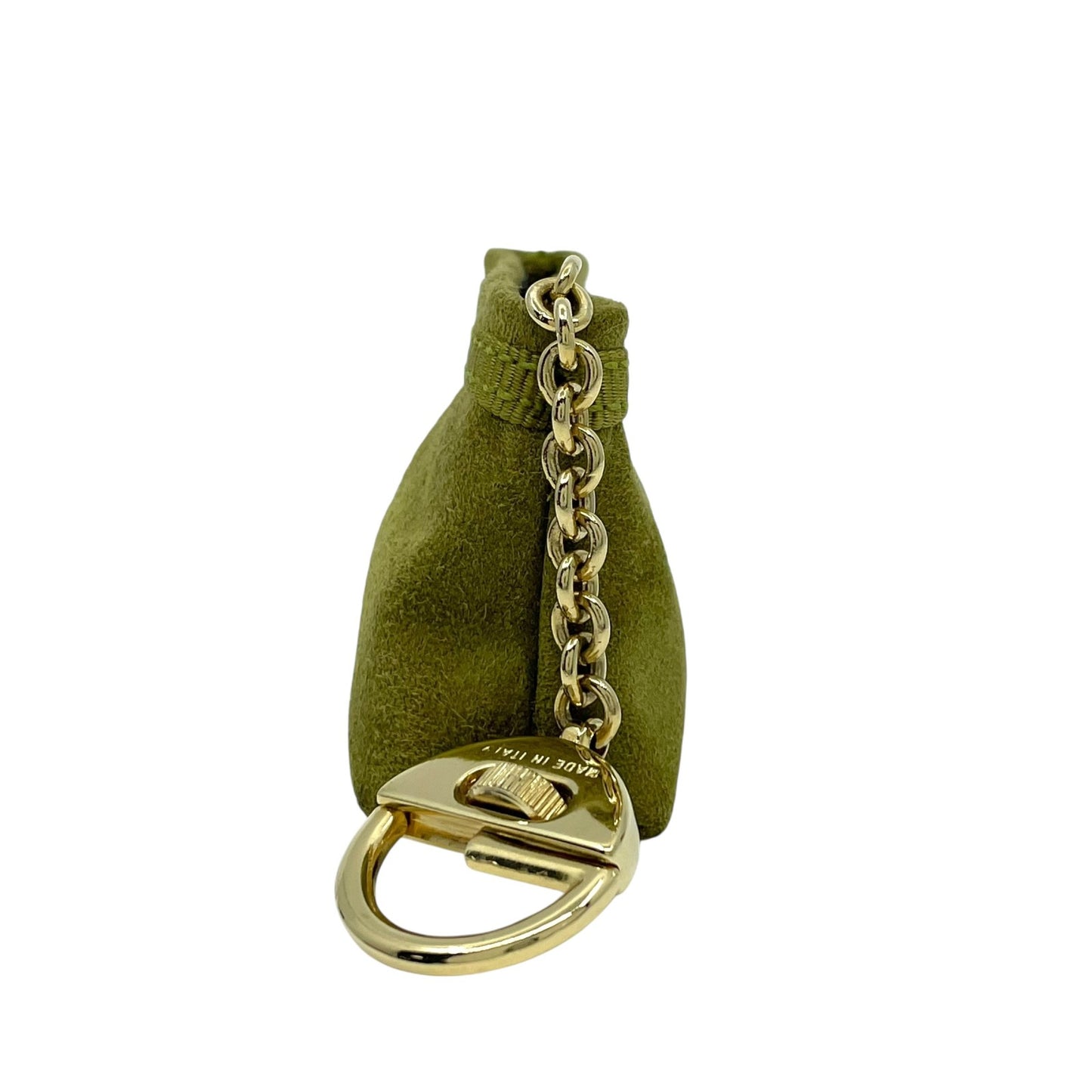 サルヴァトーレフェラガモ Ferragamo ヴァラリボン バッグチャーム キーホルダー コインケース 小物入れ スエード 緑 グリーン ゴールド金具 ボックス付 M3