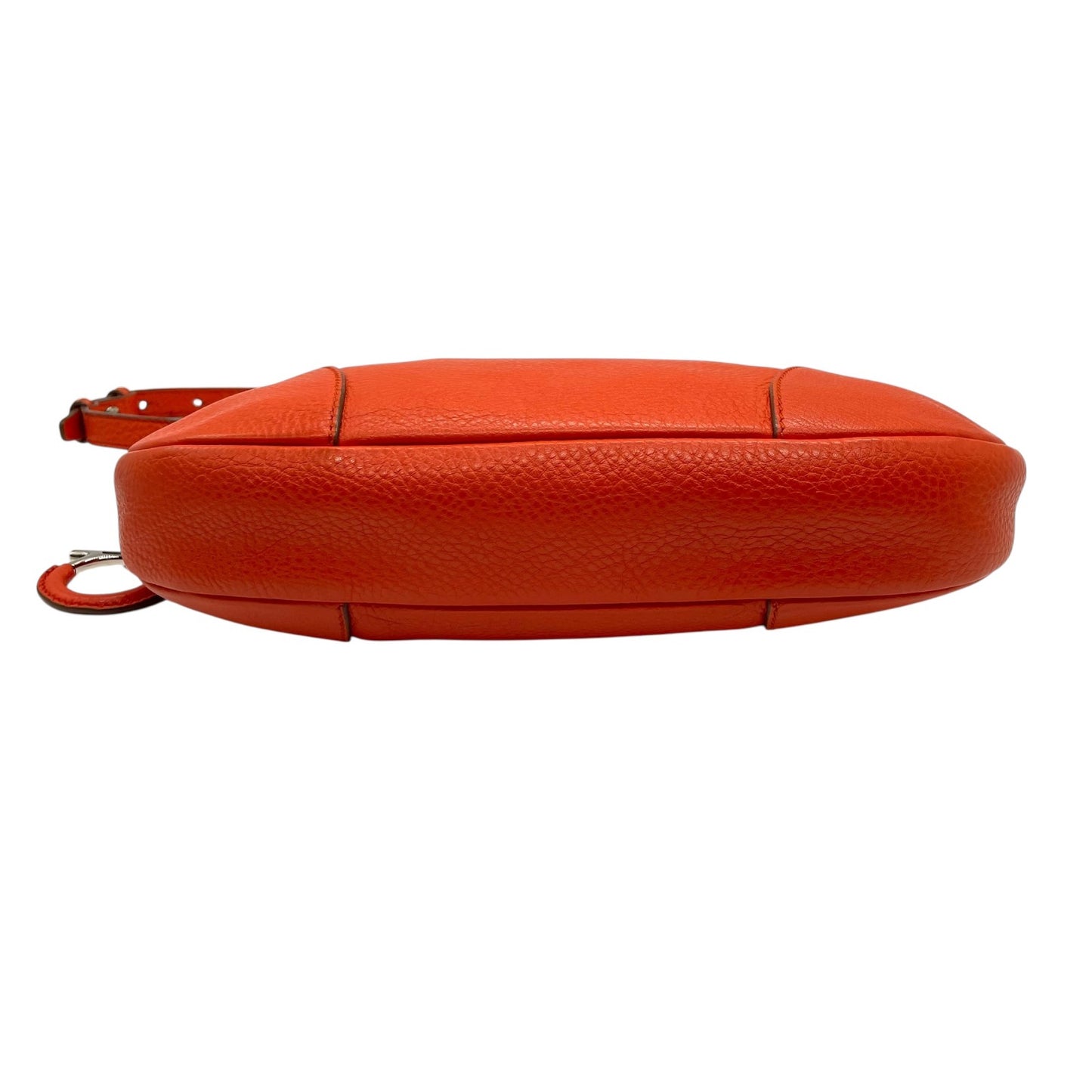 希少色 極美品 Salvatore Ferragamo フェラガモ ガンチーニ ショルダーバッグ ハンドバッグ ワンショルダー オレンジ レザー 本革 シボ革 チャーム Y2K 00s K8