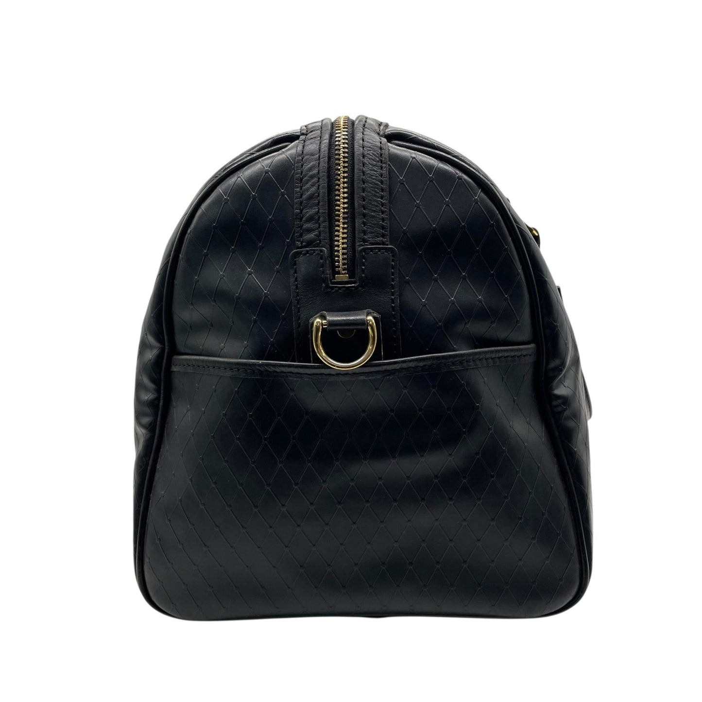 Gianni Versace ジャンニ・ヴェルサーチ ボストンバッグ レザー ブラック【中古】 レディース