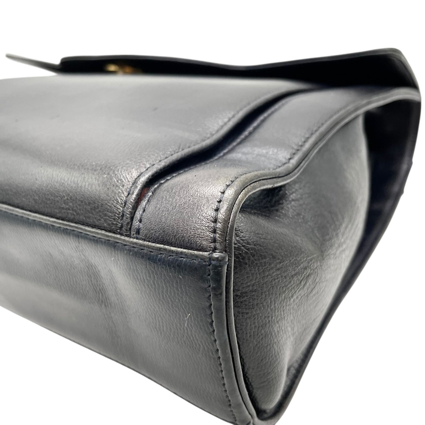 BALENCIAGA バレンシアガ ハンドバッグ ショルダー 2WAY レザー 黒 ブラック ビジネスバッグ ゴールド金具 ヴィンテージ ブリーフケース C