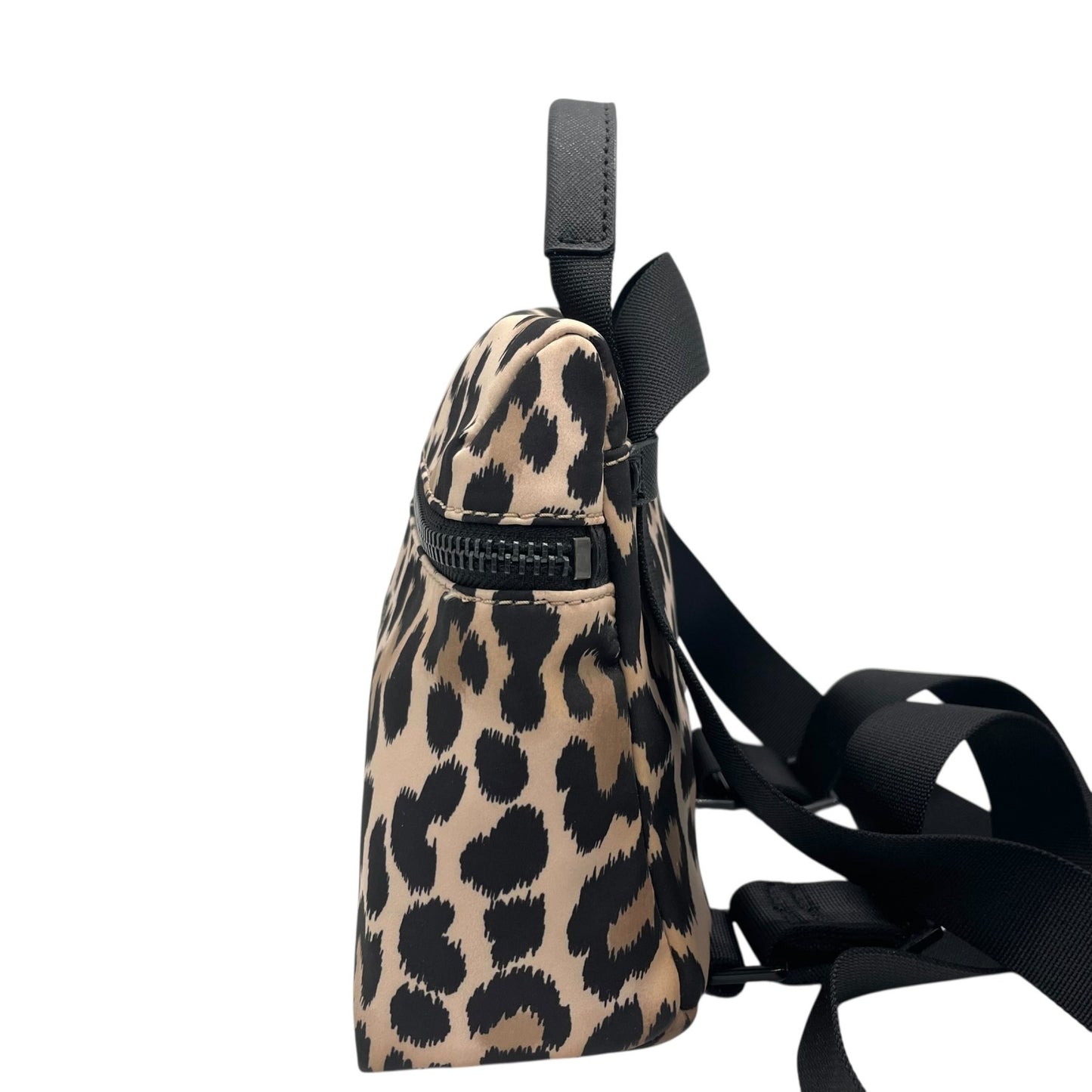 ケイトスペード KATE SPADE リュック レオパード柄 バックパック ベージュ×ブラック 黒 ナイロン レディース U8