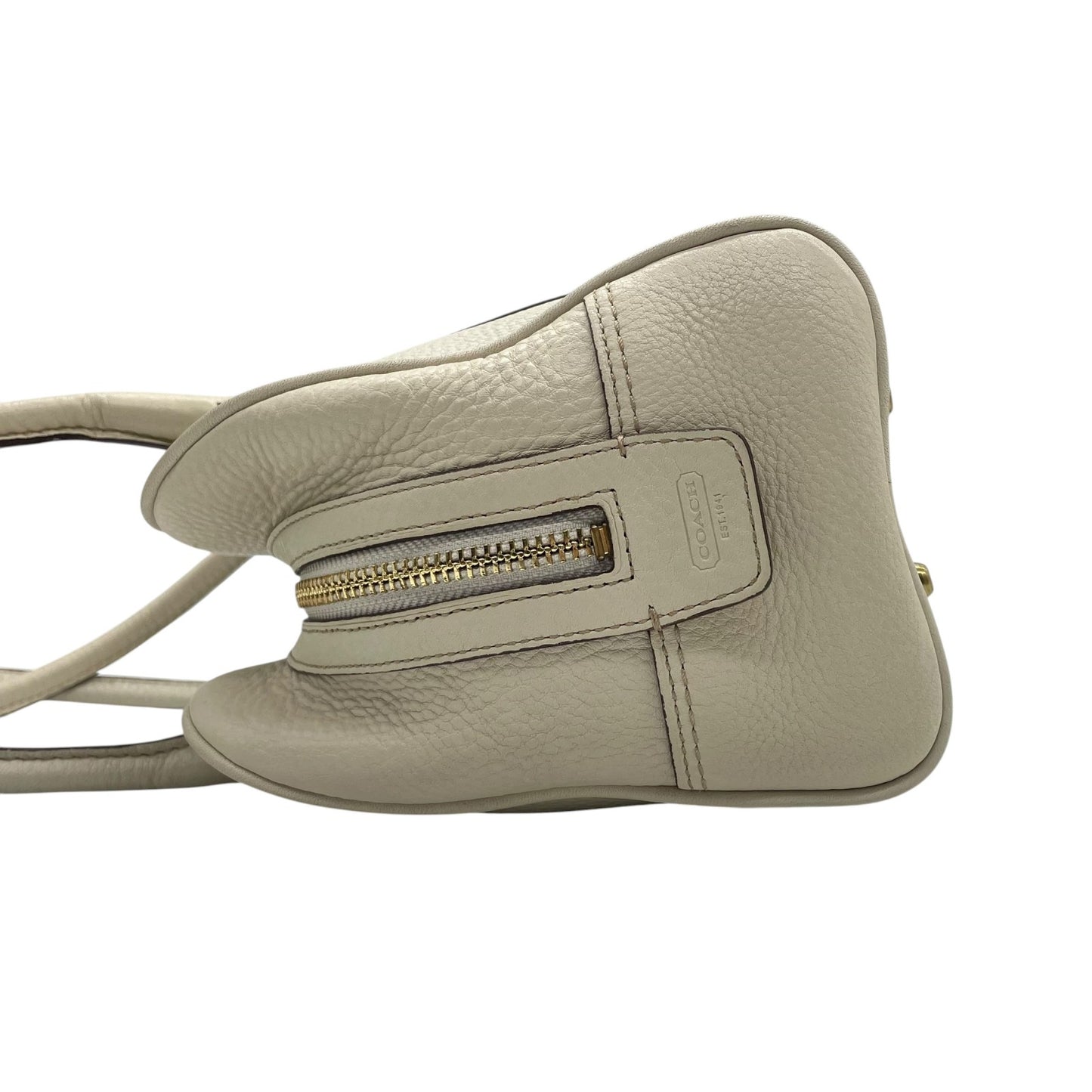 コーチ COACH ハンドバッグ レザー 白 ホワイト系 チャーム タグ付き フリンジ レディース T3