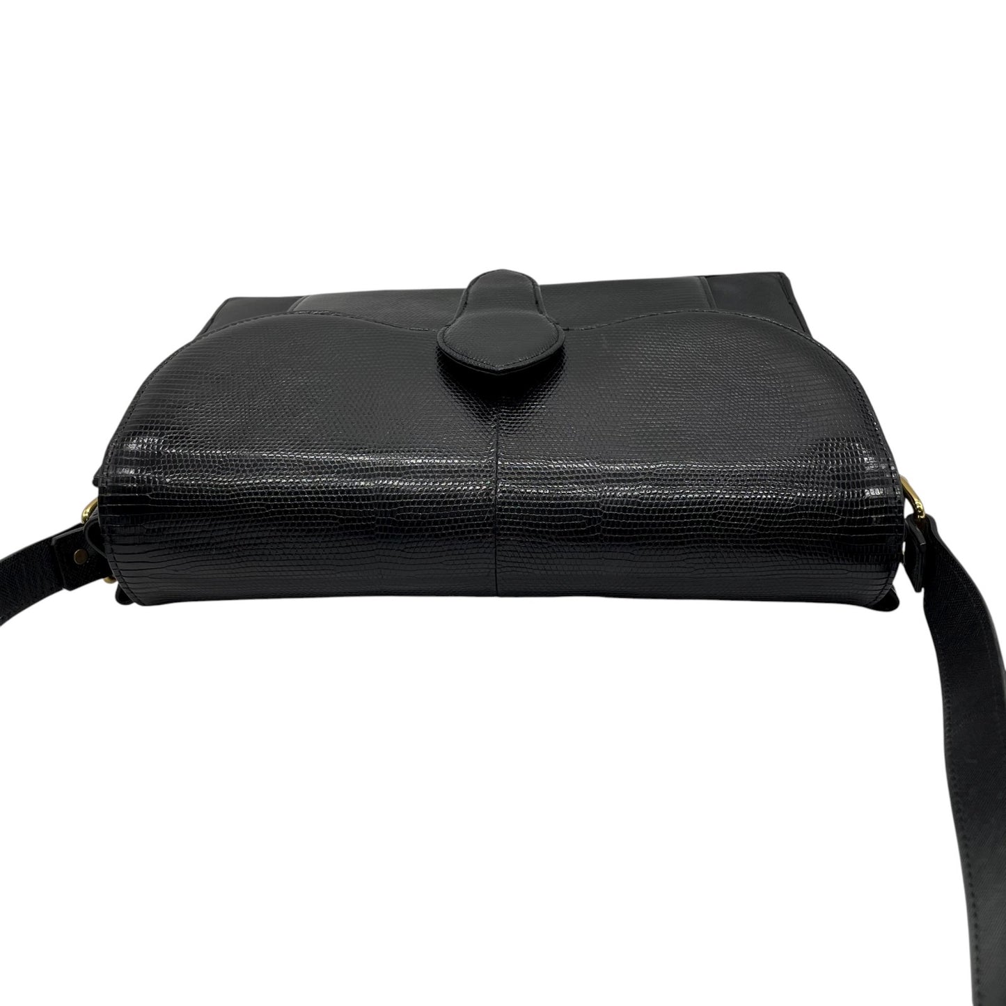 美品 イヴ サンローラン YVES SAINT LAURENT 型押し ショルダーバッグ 黒 ブラック レザー ヴィンテージ 金金具 ゴールド金具 K7