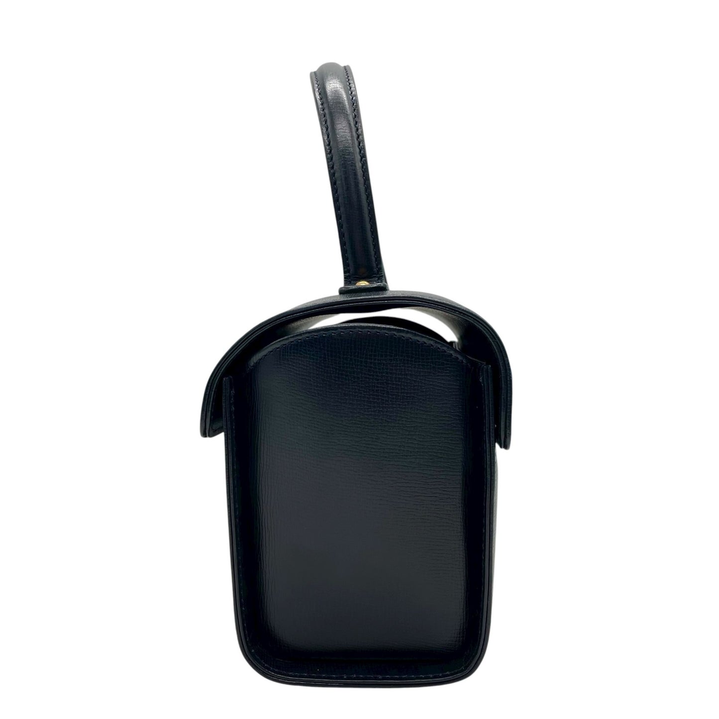 未使用級 極 美品 ヴァレクストラ Valextra ハンドバッグ ミニ レザー ネイビー 紺 金金具 ゴールド金具 イタリア製 上品 B