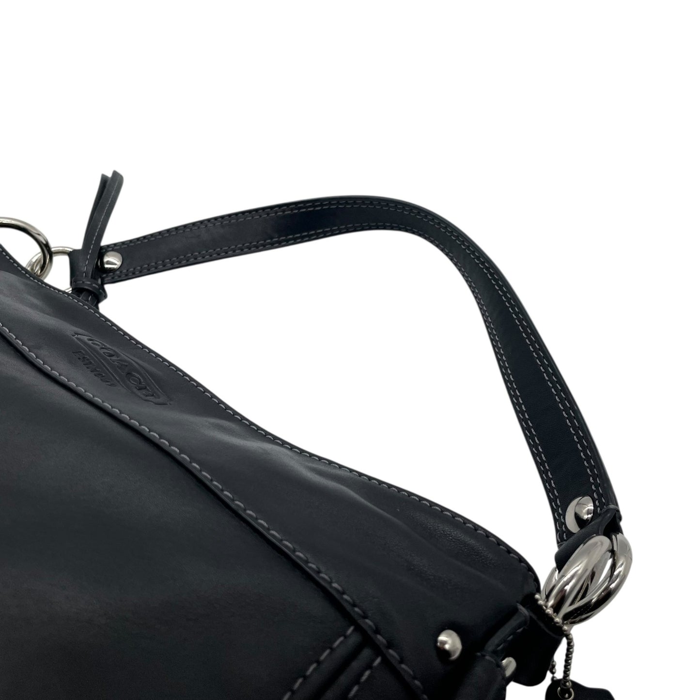 コーチ COACH レザー ショルダーバッグ ワンショルダー 黒 ブラック 2WAY グローブタンレザー シルバー金具 S50