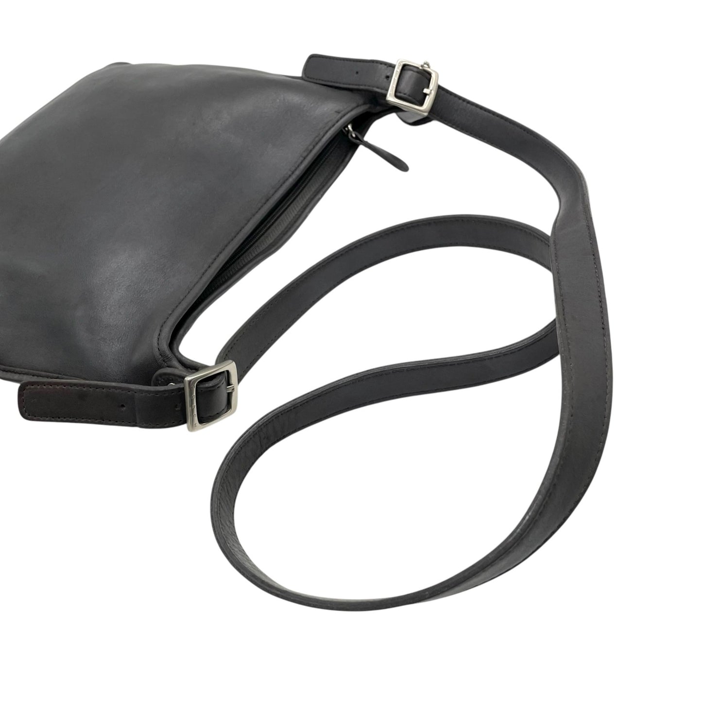 コーチ COACH オールドコーチ レザー ショルダーバッグ 肩掛け 黒 ブラック ホーボーバッグ トート シンプル 本革 C3