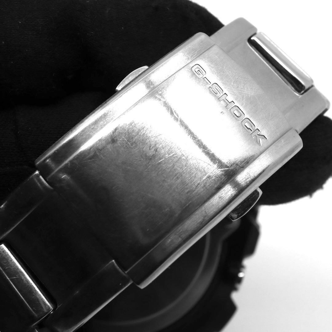 美品 CASIO カシオ G-SHOCK Gスチール GST-W110D ソーラー電波 シルバー メタル フルメタル 腕時計 メンズ クロノグラフ ワールドタイム アラーム タイマー LEDバックライト カシオ ジーショック CASIO GSTW110D G4