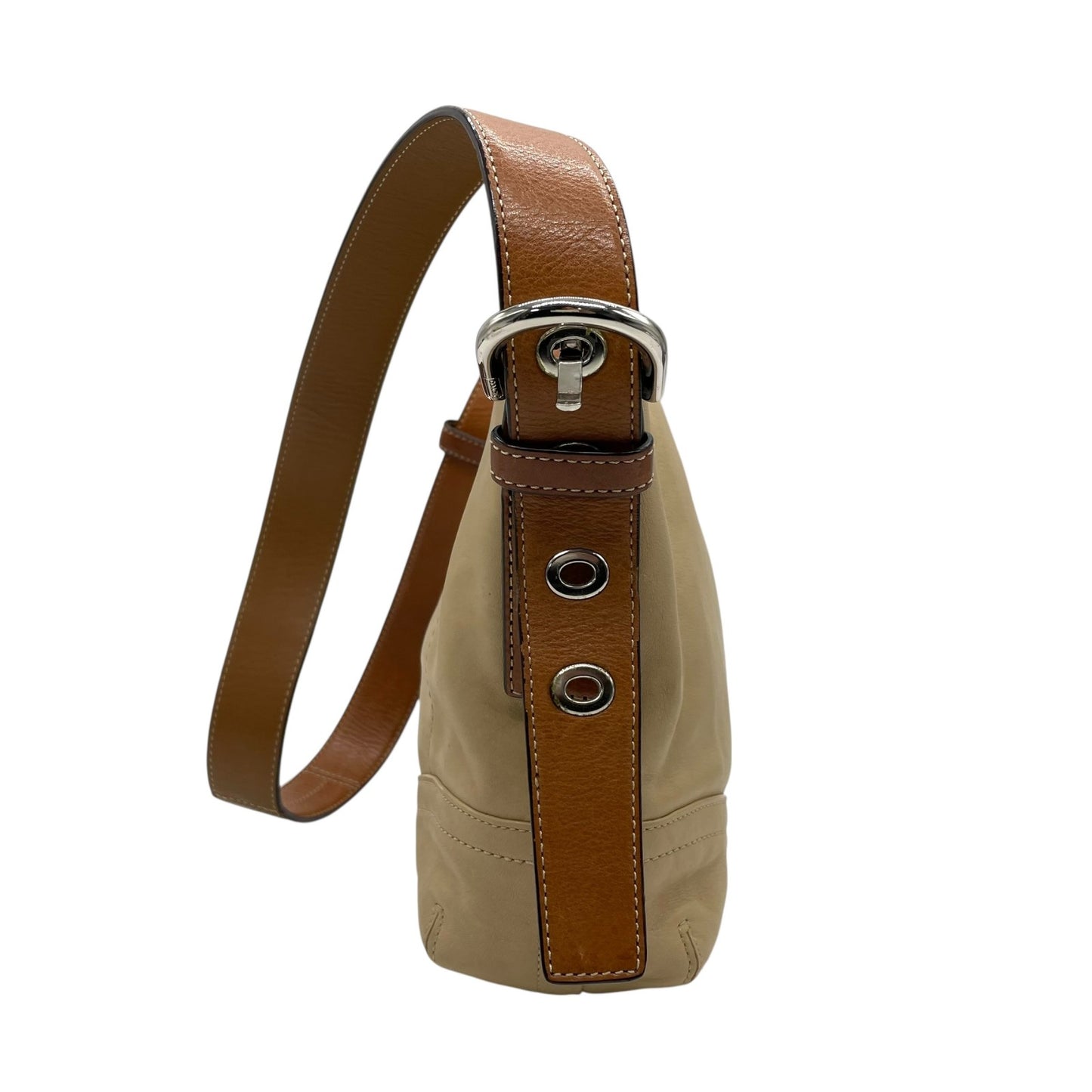 美品 コーチ COACH ワンショルダーバッグ レザー F10939 ベージュ 茶色 ブラウン シルバー金具 上品 本革 S52